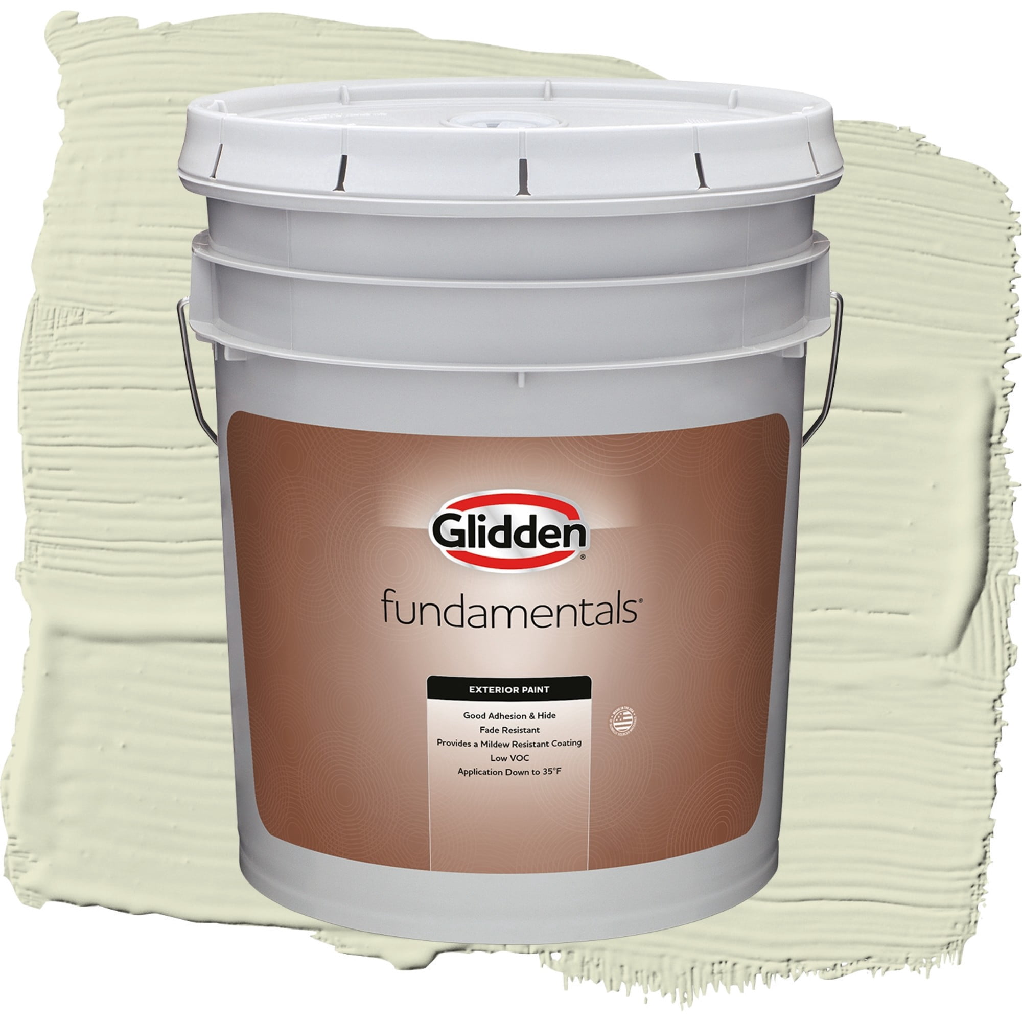 Glidden Fundamentals Slow Dance / Green, Flat Exterior Paint, 5 Gallon
