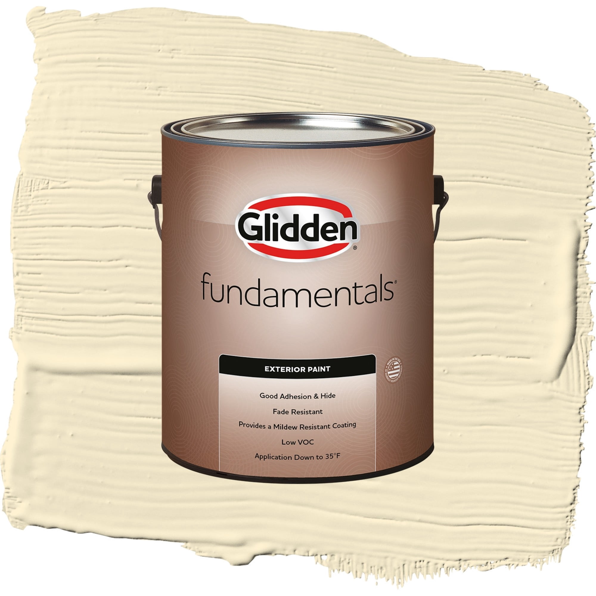 Glidden Fundamentals Soleil / Yellow, Flat Exterior Paint, 1 Gallon