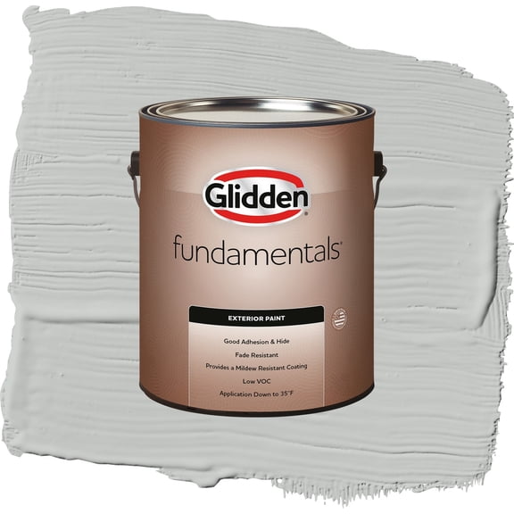 Glidden Fundamentals Solitary State / Gray, Semi-Gloss Exterior Paint, 1 Gallon