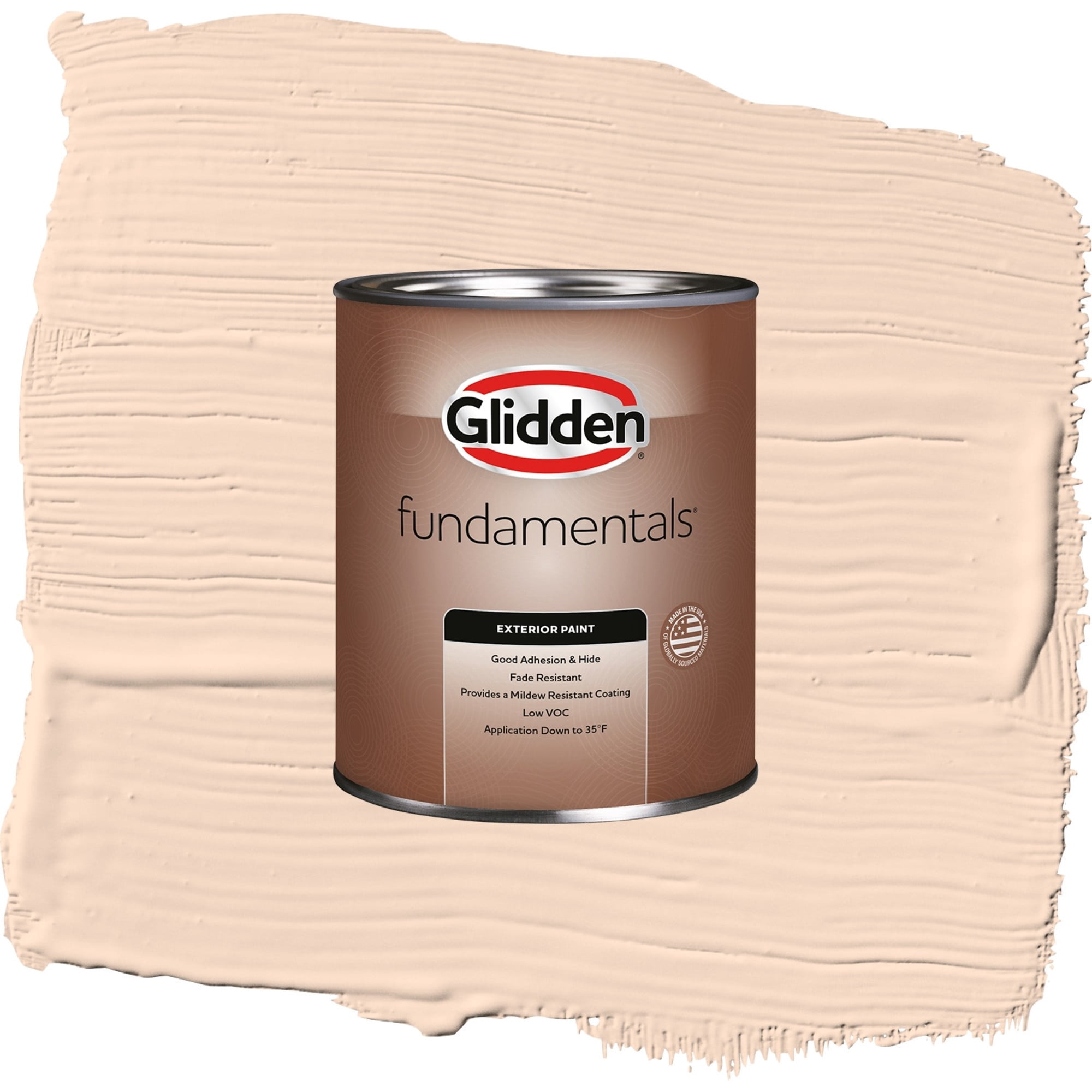 Glidden Fundamentals Sourpatch Peach / Orange, Flat Exterior Paint, 1 Quart