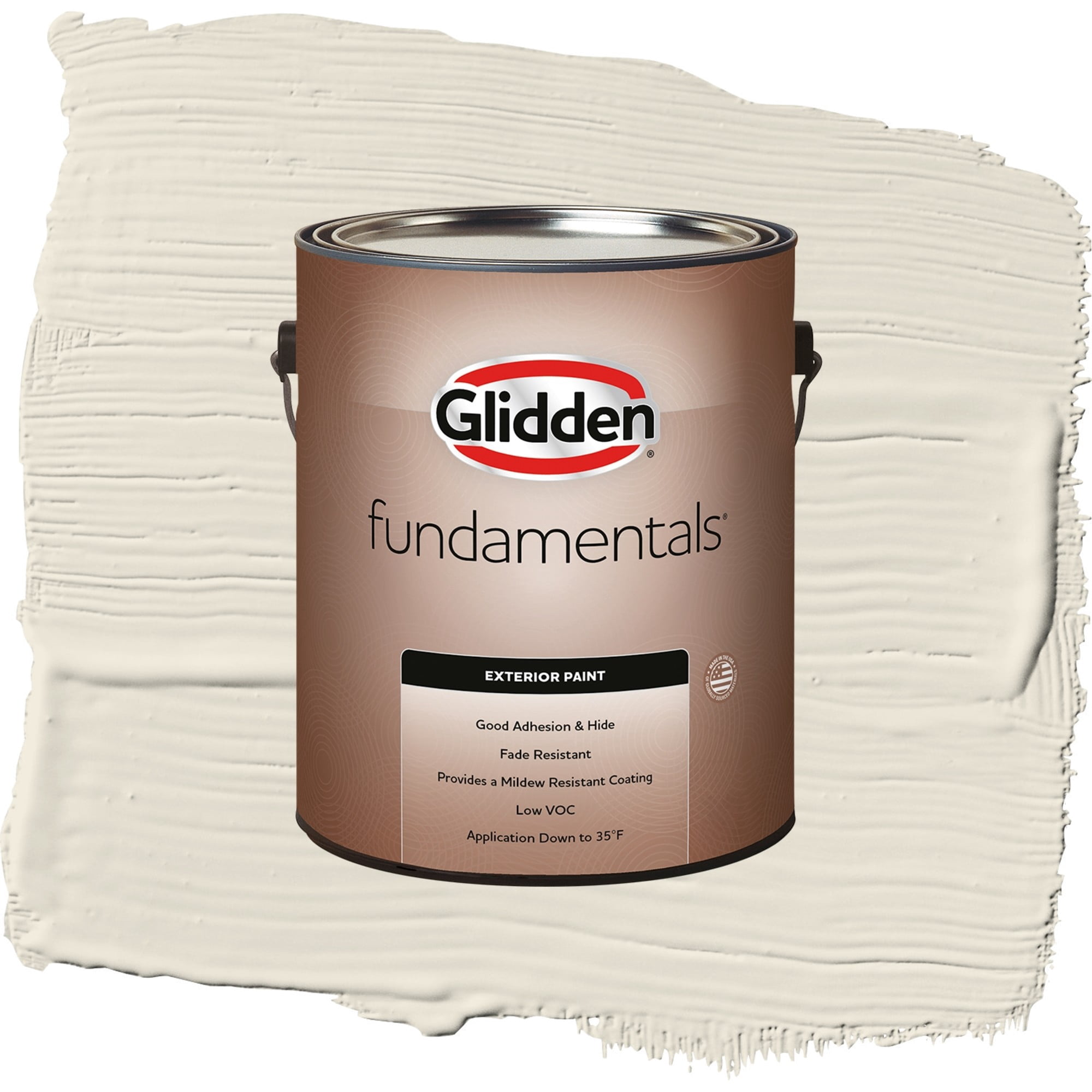 Glidden Fundamentals Southern Breeze / Beige, Flat Exterior Paint, 1 Gallon