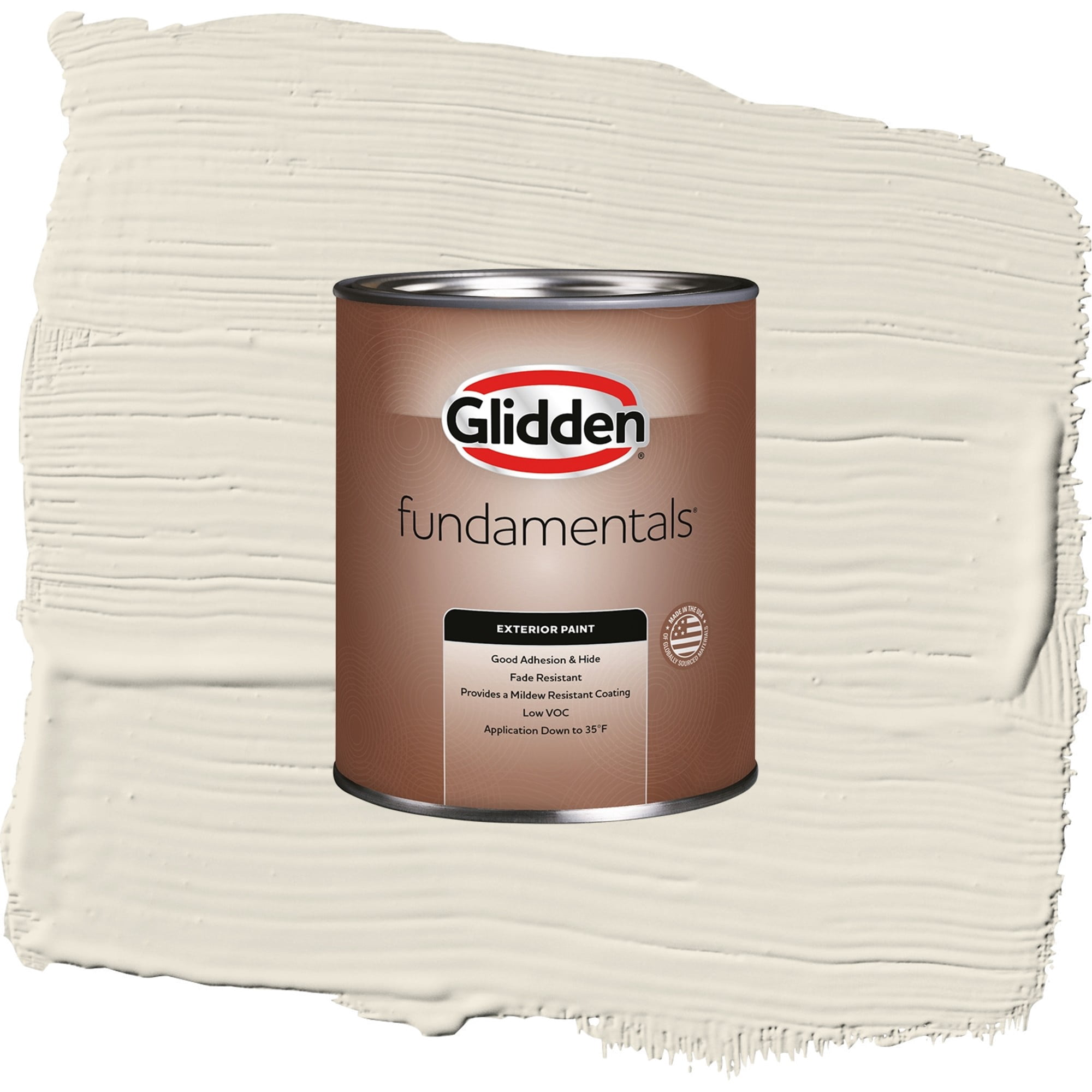 Glidden Fundamentals Southern Breeze / Beige, Flat Exterior Paint, 1 Quart