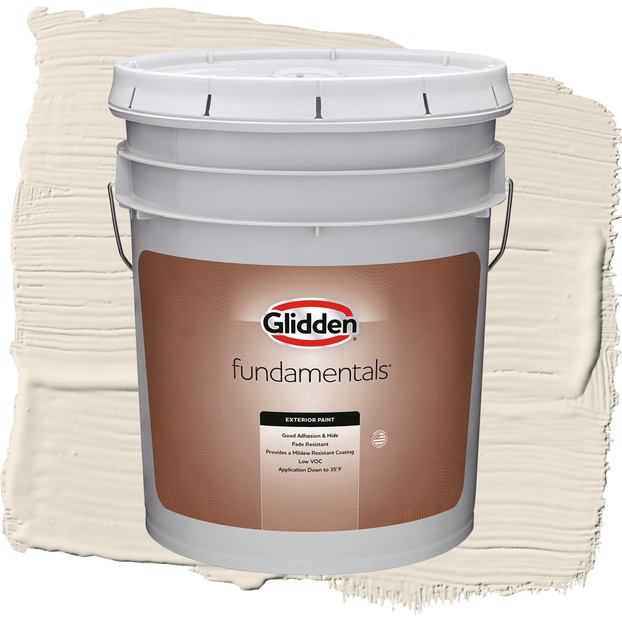 Glidden Fundamentals Southern Breeze / Beige, Semi-Gloss Exterior Paint, 5 Gallon