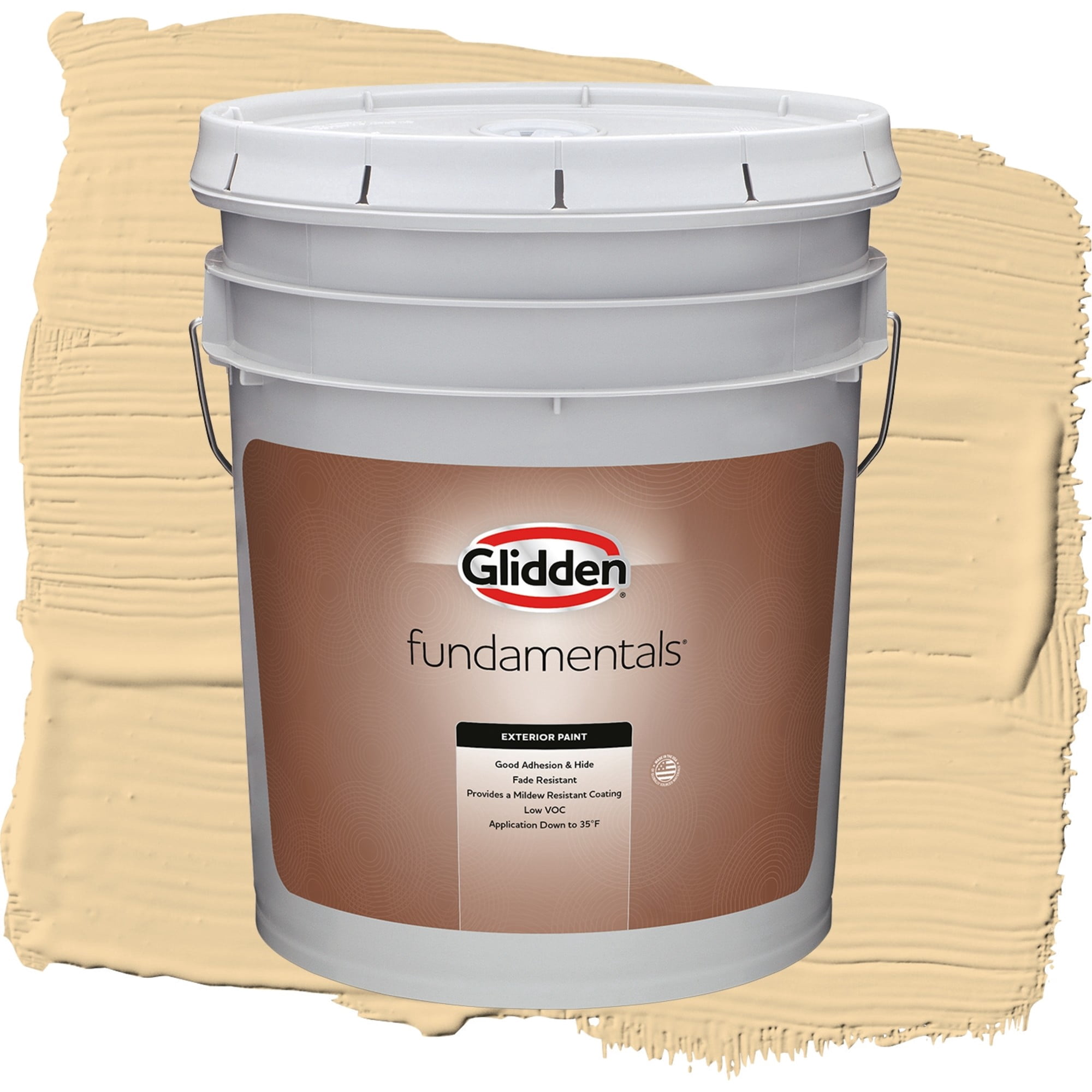 Glidden Fundamentals Spice is Nice / Yellow, Flat Exterior Paint, 5 Gallon