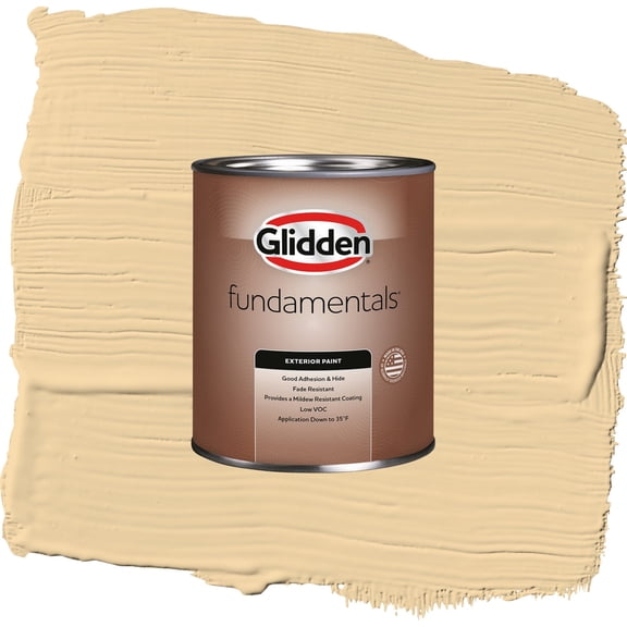 Glidden Fundamentals Spice is Nice / Yellow, Satin Exterior Paint, 1 Quart