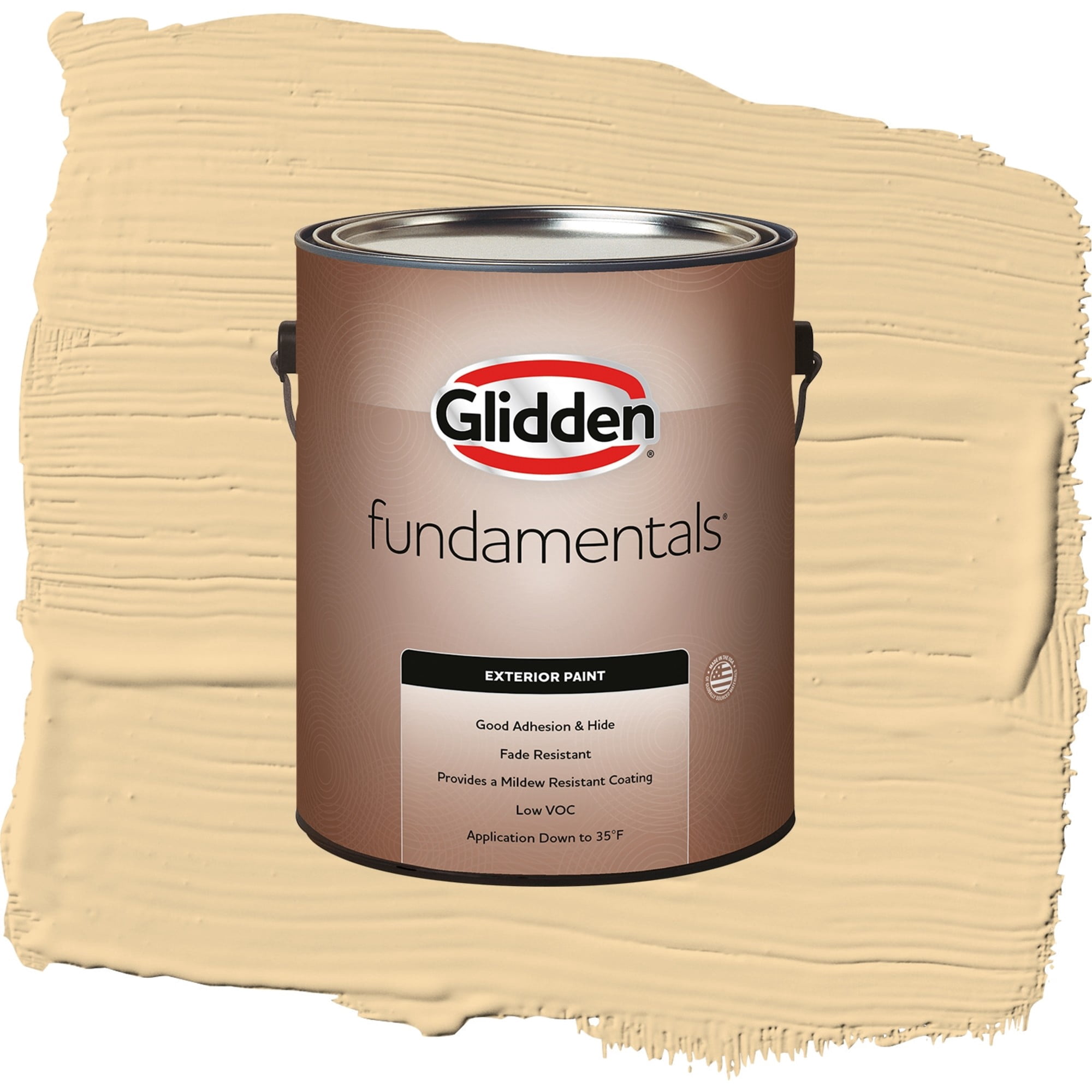 Glidden Fundamentals Spice is Nice / Yellow, Semi-Gloss Exterior Paint, 1 Gallon