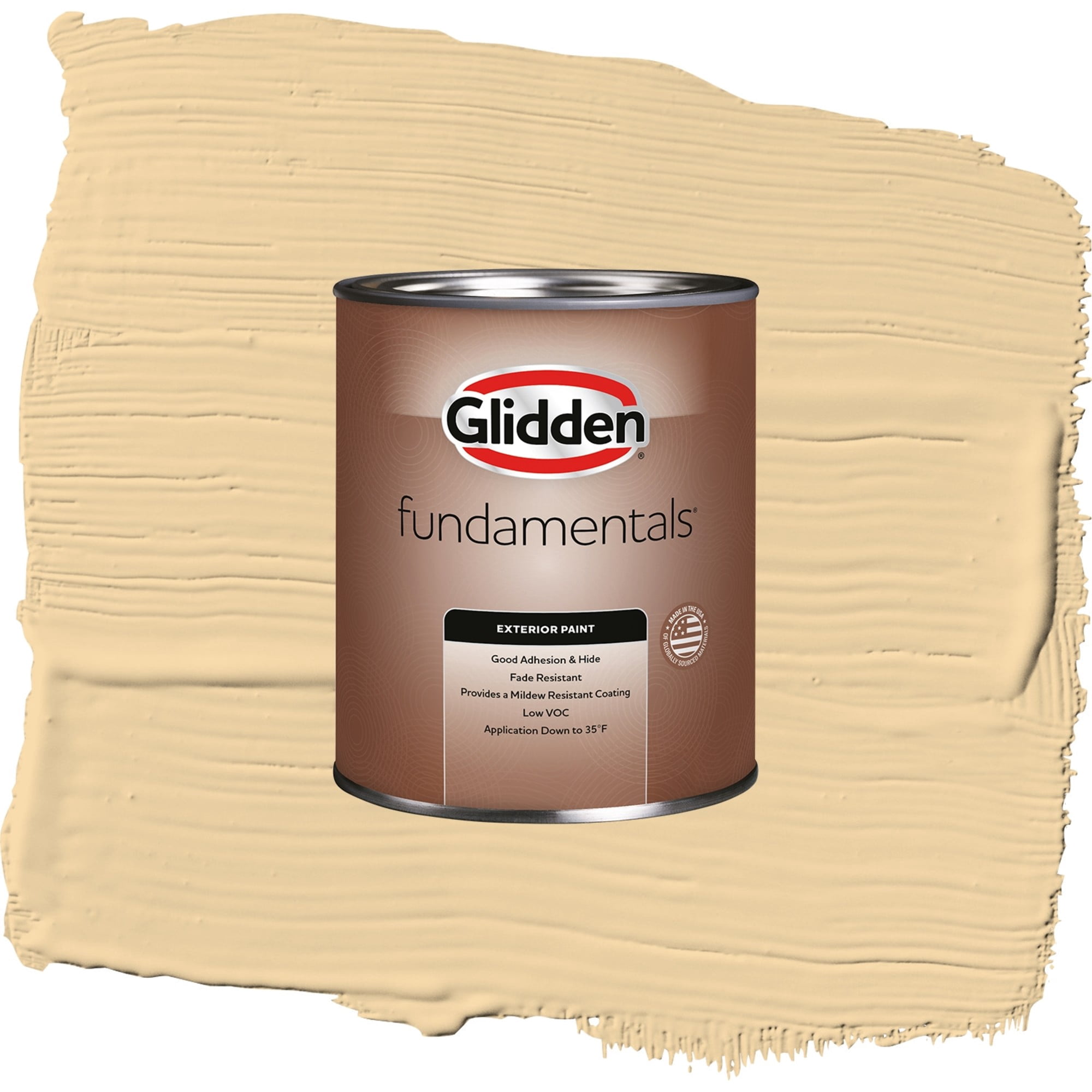 Glidden Fundamentals Spice is Nice / Yellow, Semi-Gloss Exterior Paint, 1 Quart