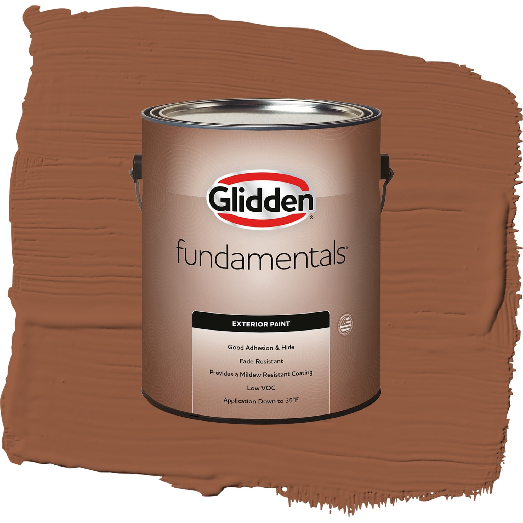 Glidden Fundamentals Spiced Cider / Orange, Satin Exterior Paint, 1 Gallon