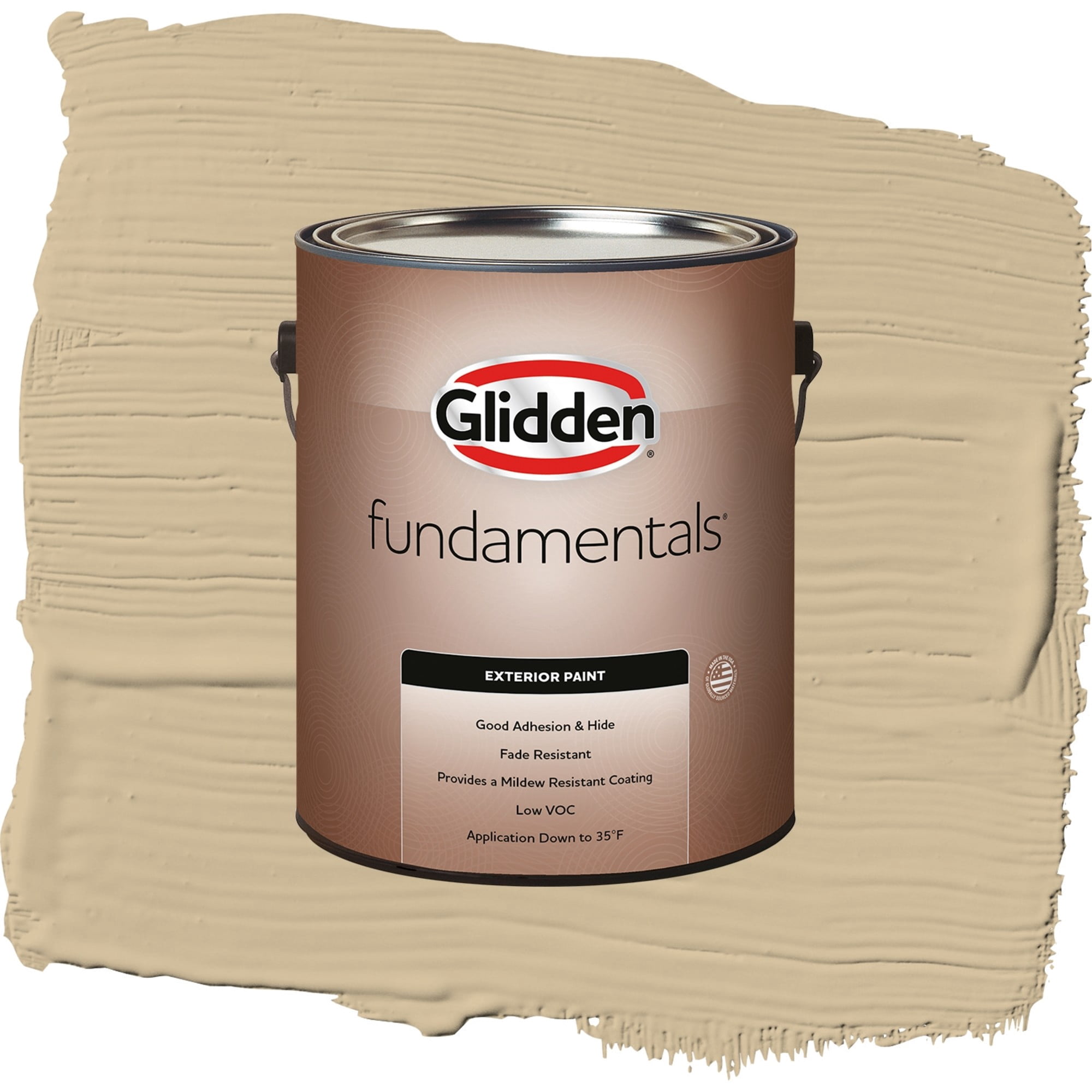 Glidden Fundamentals Spiced Vinegar / Beige, Flat Exterior Paint, 1 Gallon