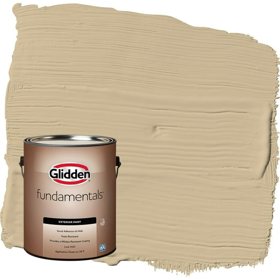 Glidden Fundamentals Spiced Vinegar / Beige Flat Exterior Paint, 1 Gallon