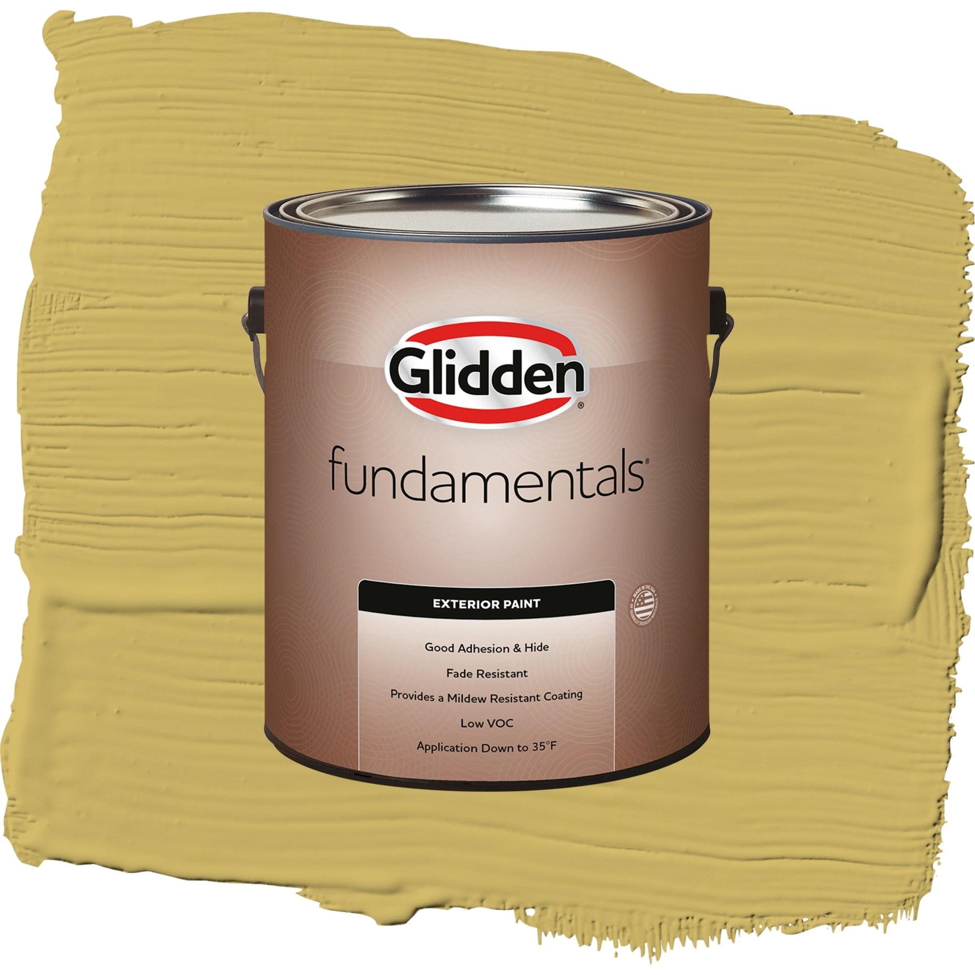 Glidden Fundamentals Split Pea Soup / Green, Flat Exterior Paint, 1 Gallon