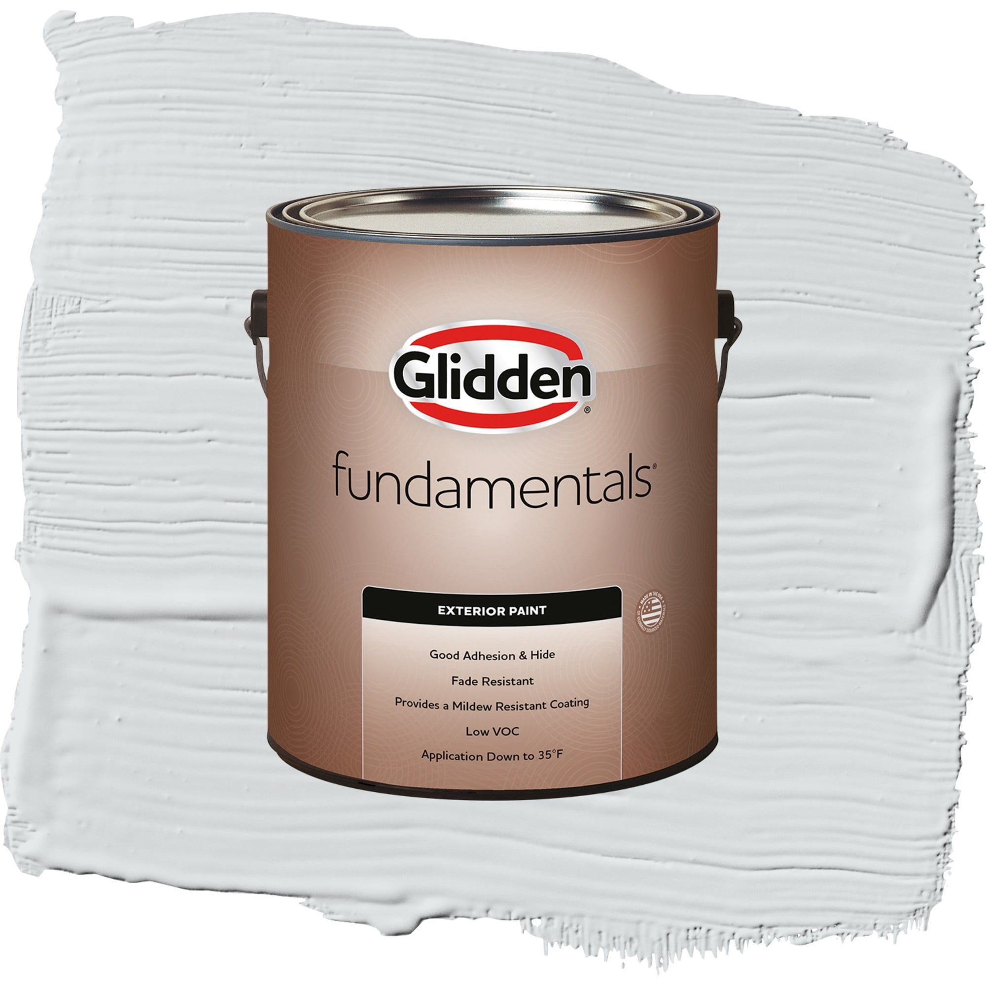 Glidden Fundamentals Spring Thaw / White Flat Exterior Paint, 1 Gallon
