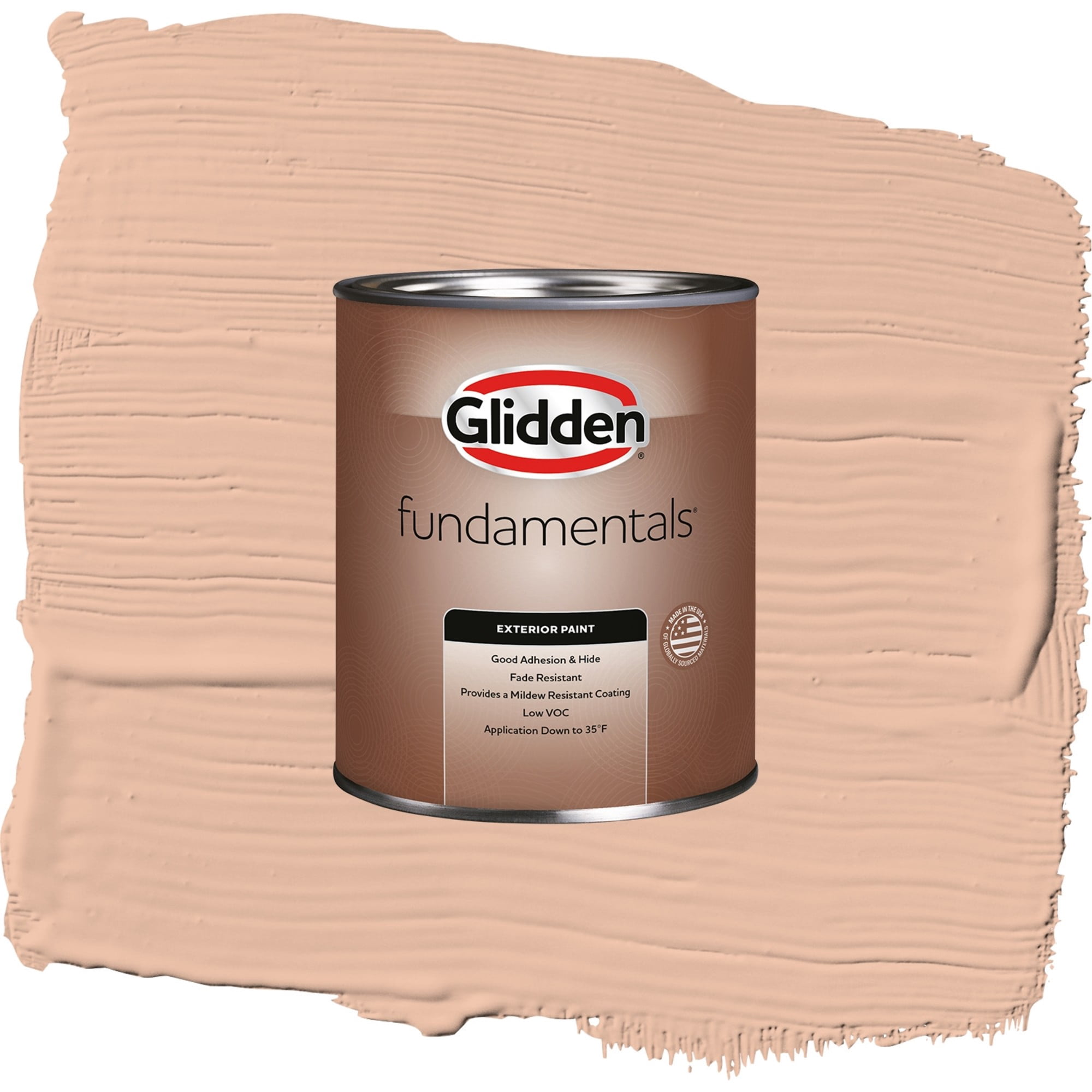 Glidden Fundamentals Starfish / Orange, Semi-Gloss Exterior Paint, 1 Quart