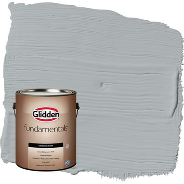 Glidden Fundamentals Stargazer / Gray Flat Exterior Paint, 1 Gallon