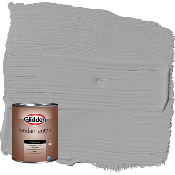 Glidden Fundamentals Stepping Stone / Gray Flat Exterior Paint, 1 Quart