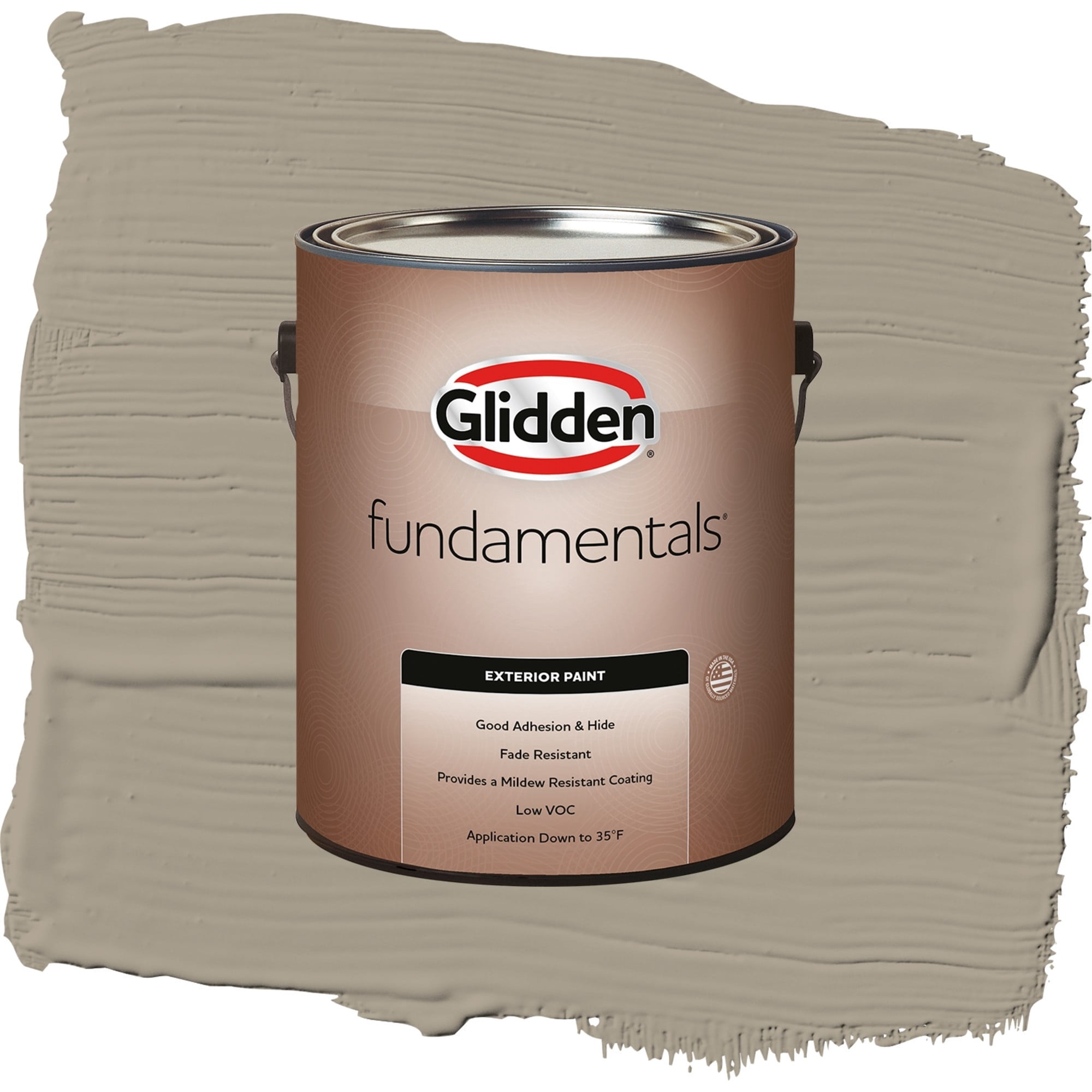Glidden Fundamentals Stonehenge Greige Flat Exterior Paint and Primer, 1 Gallon