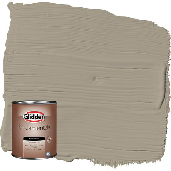 Glidden Fundamentals Stonehenge Greige / Gray Flat Exterior Paint, 1 Quart