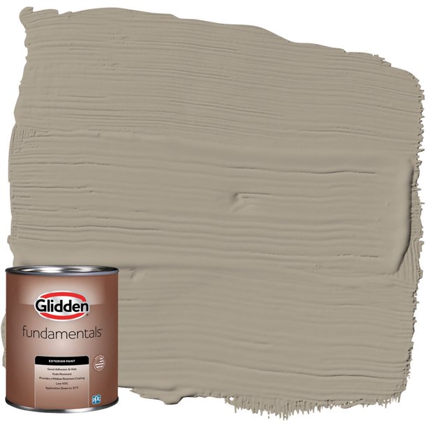 Glidden Fundamentals Exterior Paint Stonehenge Greige / Gray, Flat, 1