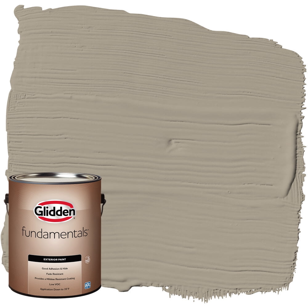Glidden Fundamentals Stonehenge Greige / Gray Semi-Gloss Exterior Paint, 1 Gallon