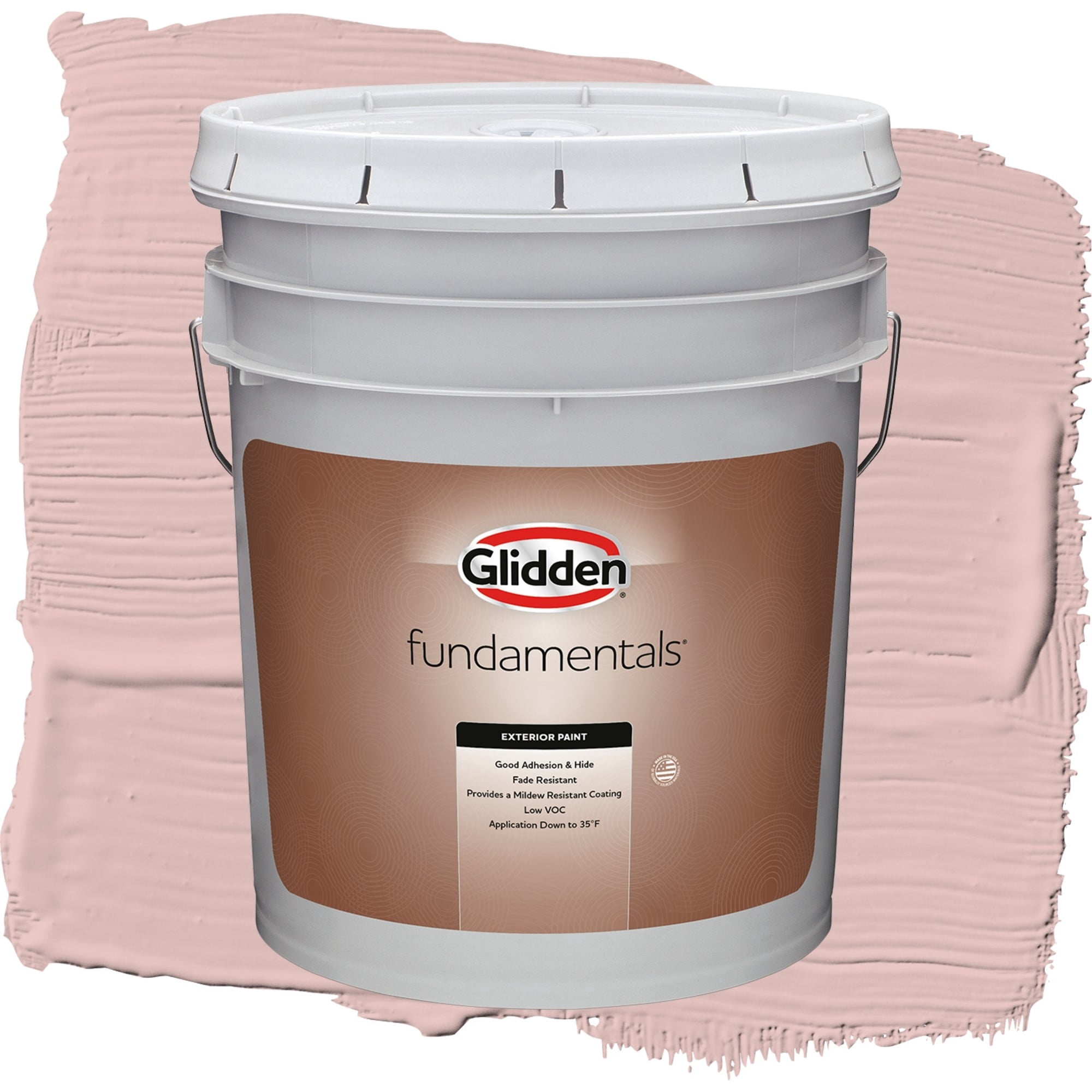 Glidden Fundamentals Strawflower / Pink, Flat Exterior Paint, 5 Gallon