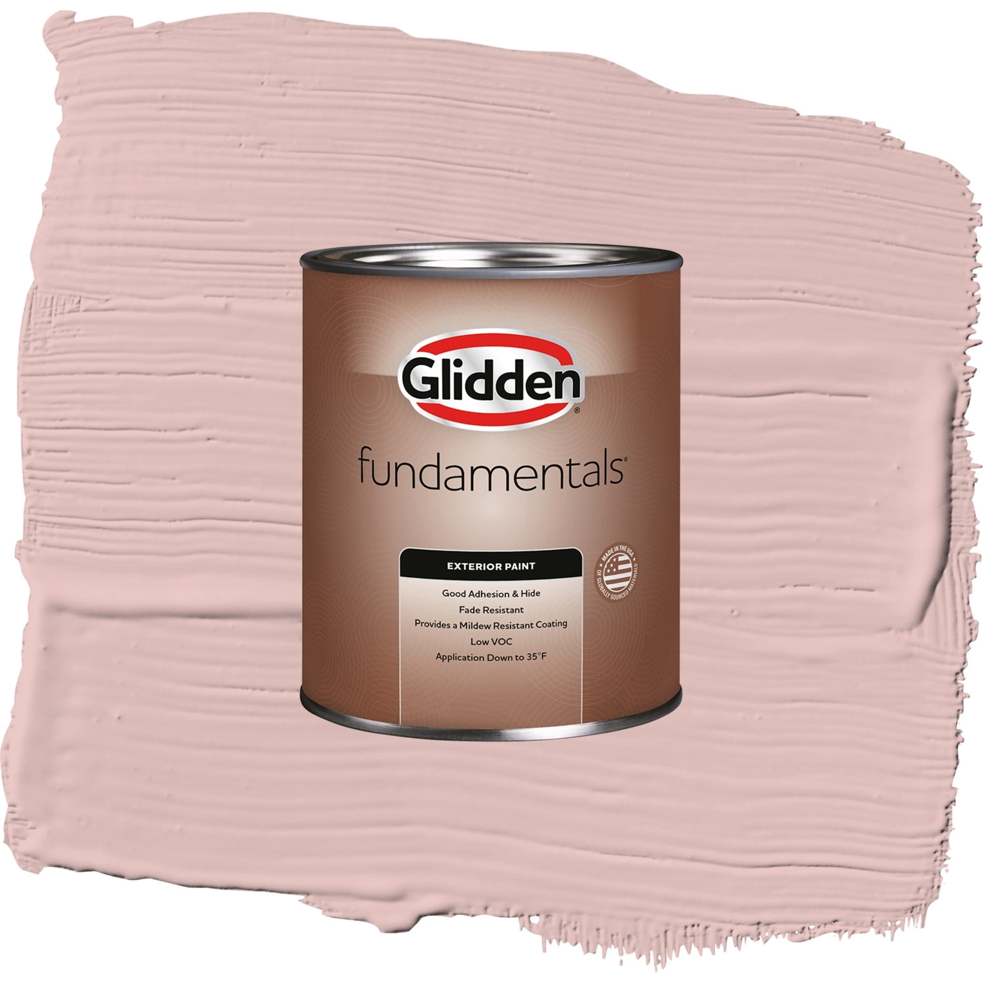 Glidden Fundamentals Strawflower / Pink, Satin Exterior Paint, 1 Quart