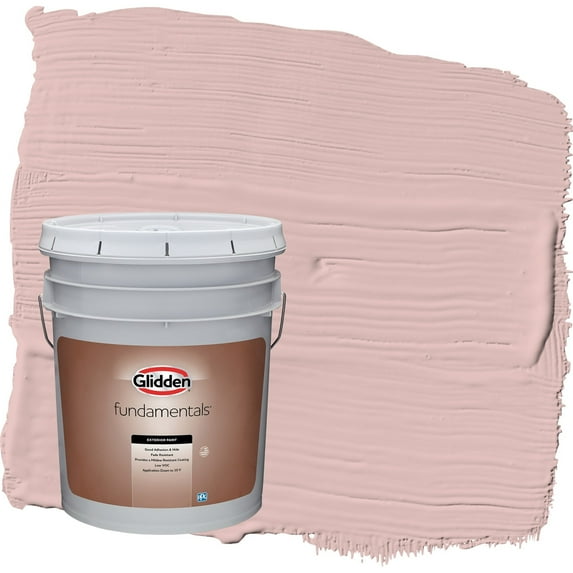Glidden Fundamentals Strawflower / Pink Semi-Gloss Exterior Paint, 5 Gallon