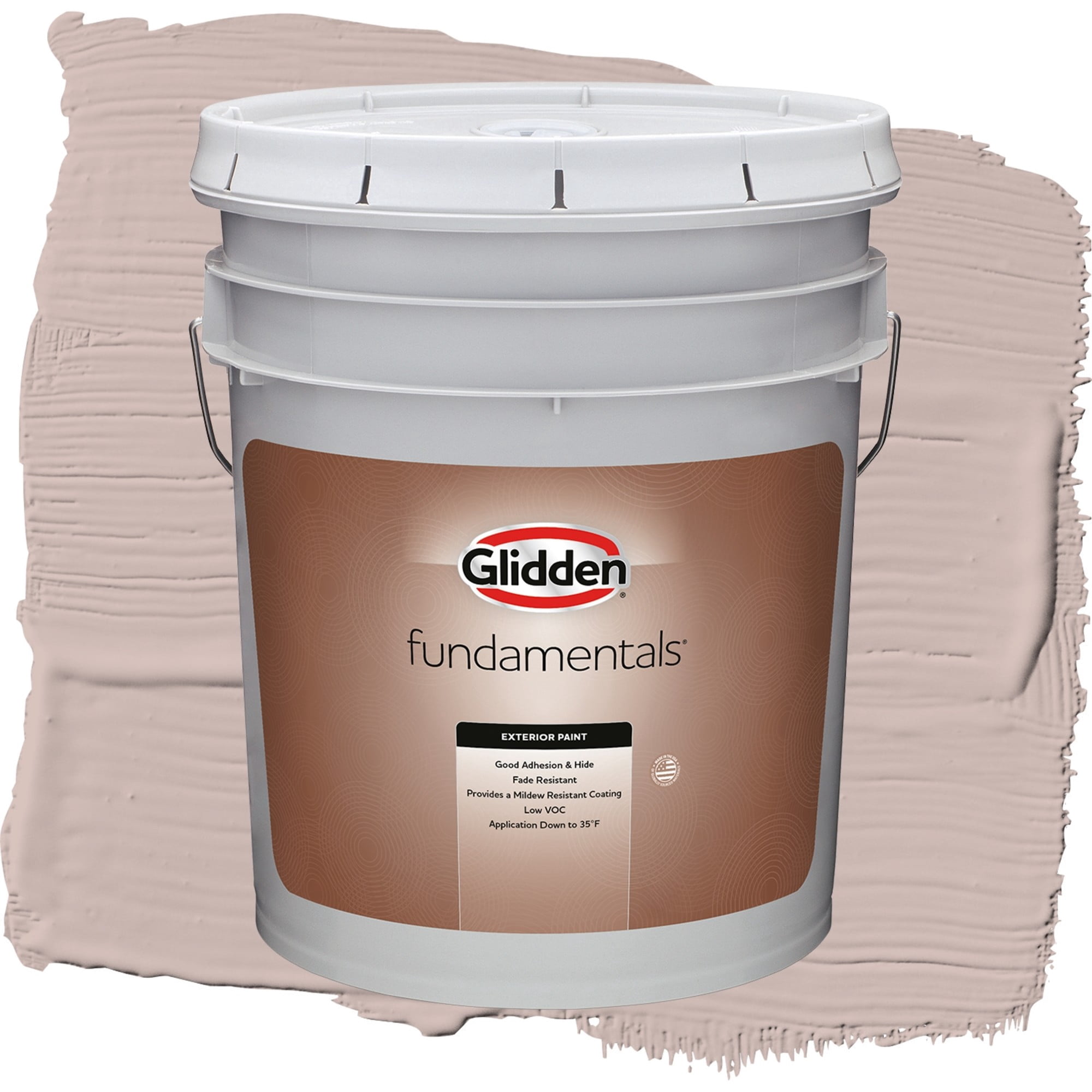 Glidden Fundamentals Subdued / Beige, Semi-Gloss Exterior Paint, 5 Gallon