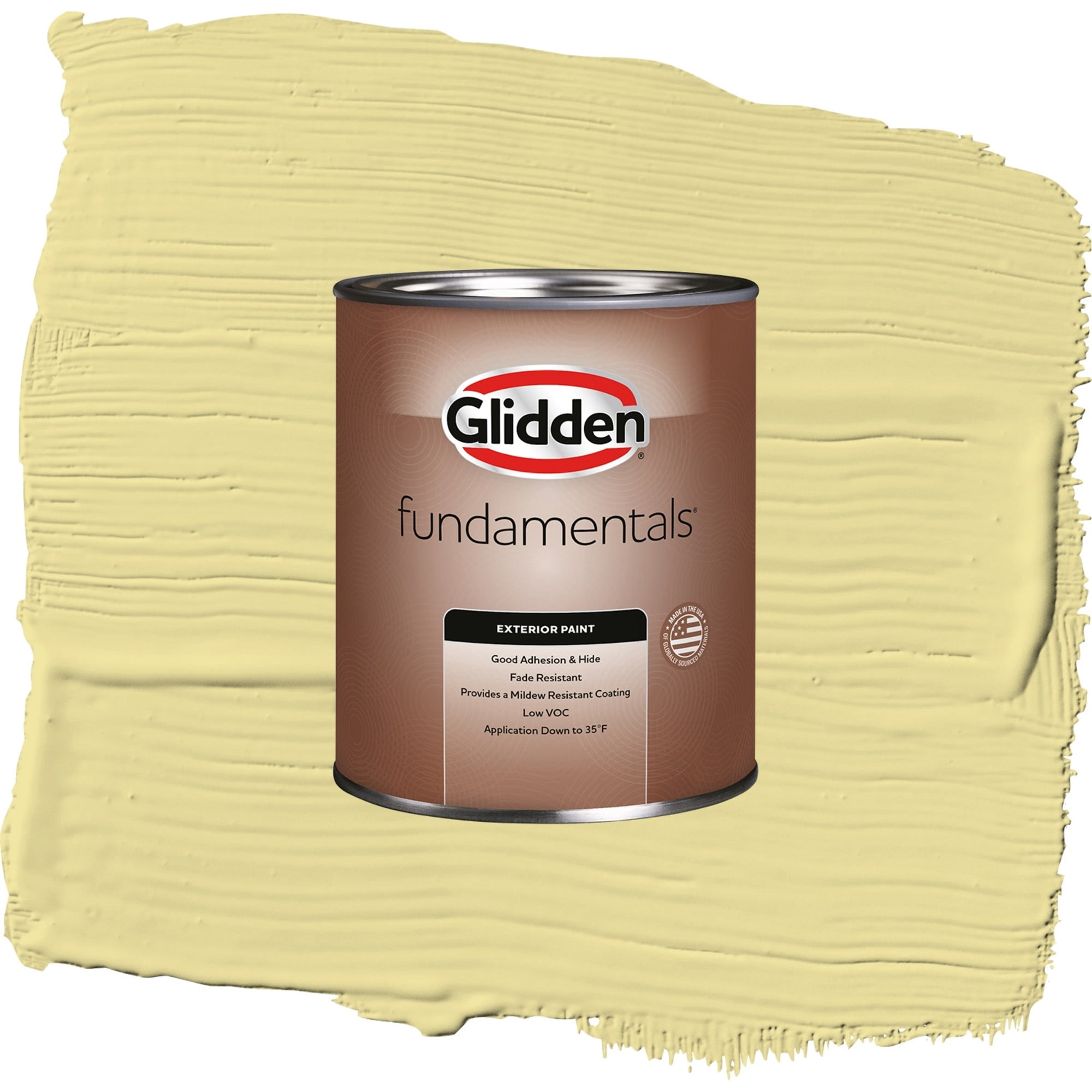 Glidden Fundamentals Subtle Sunshine / Green, Semi-Gloss Exterior Paint, 1 Quart