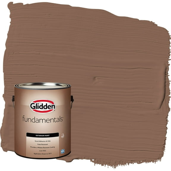 Glidden Fundamentals Suede Leather / Beige Flat Exterior Paint, 1 Gallon