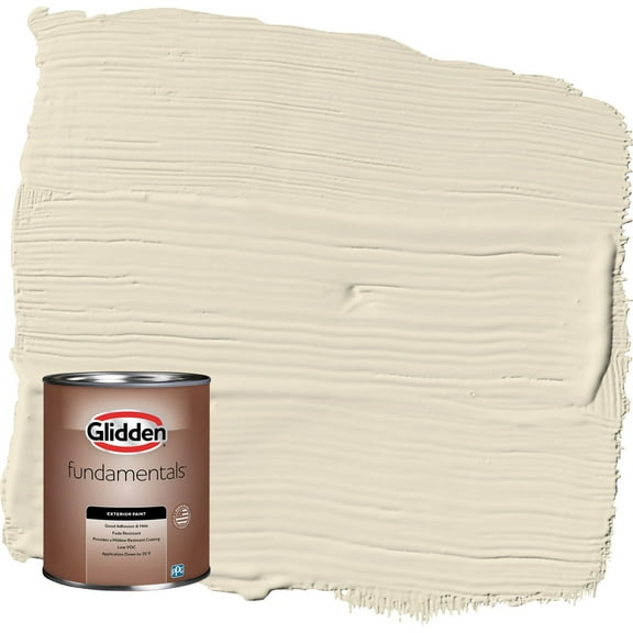 Glidden Fundamentals Sugar Cookie / Off-White Flat Exterior Paint, 1 Quart
