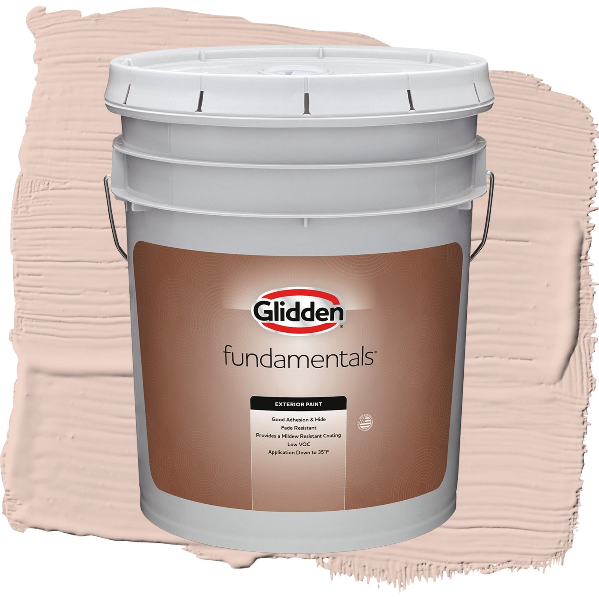 Glidden Fundamentals Sultan Sand / Orange, Semi-Gloss Exterior Paint, 5 Gallon