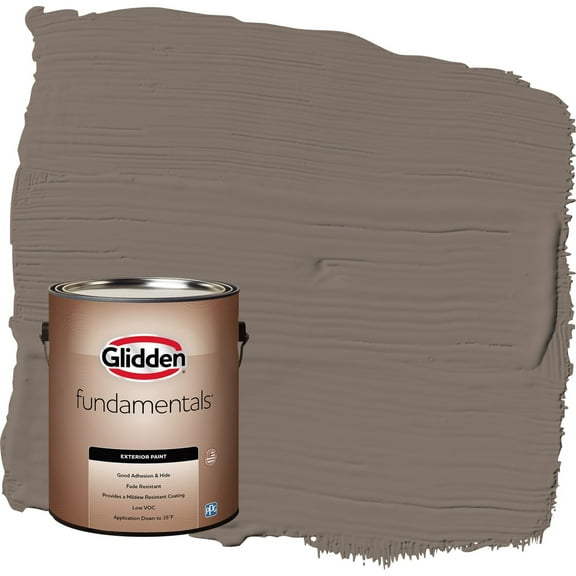 Glidden Fundamentals Tattle Tail / Brown Satin Exterior Paint, 1 Gallon