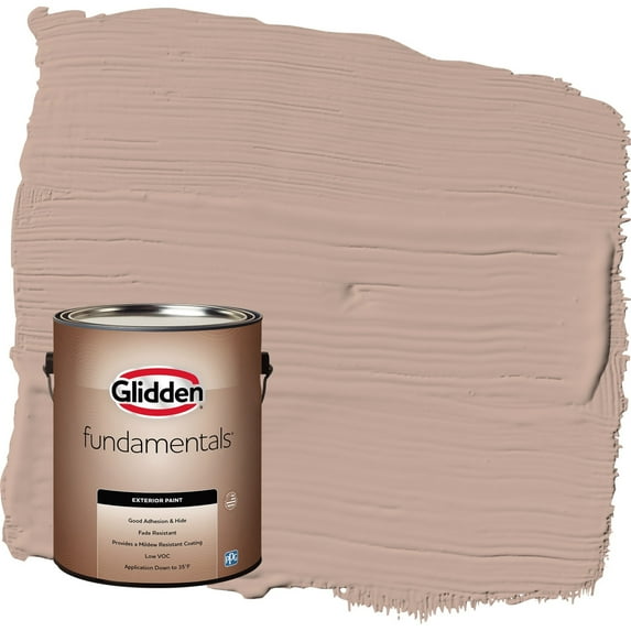 Glidden Fundamentals Taupe Tapestry / Beige Flat Exterior Paint, 1 Gallon