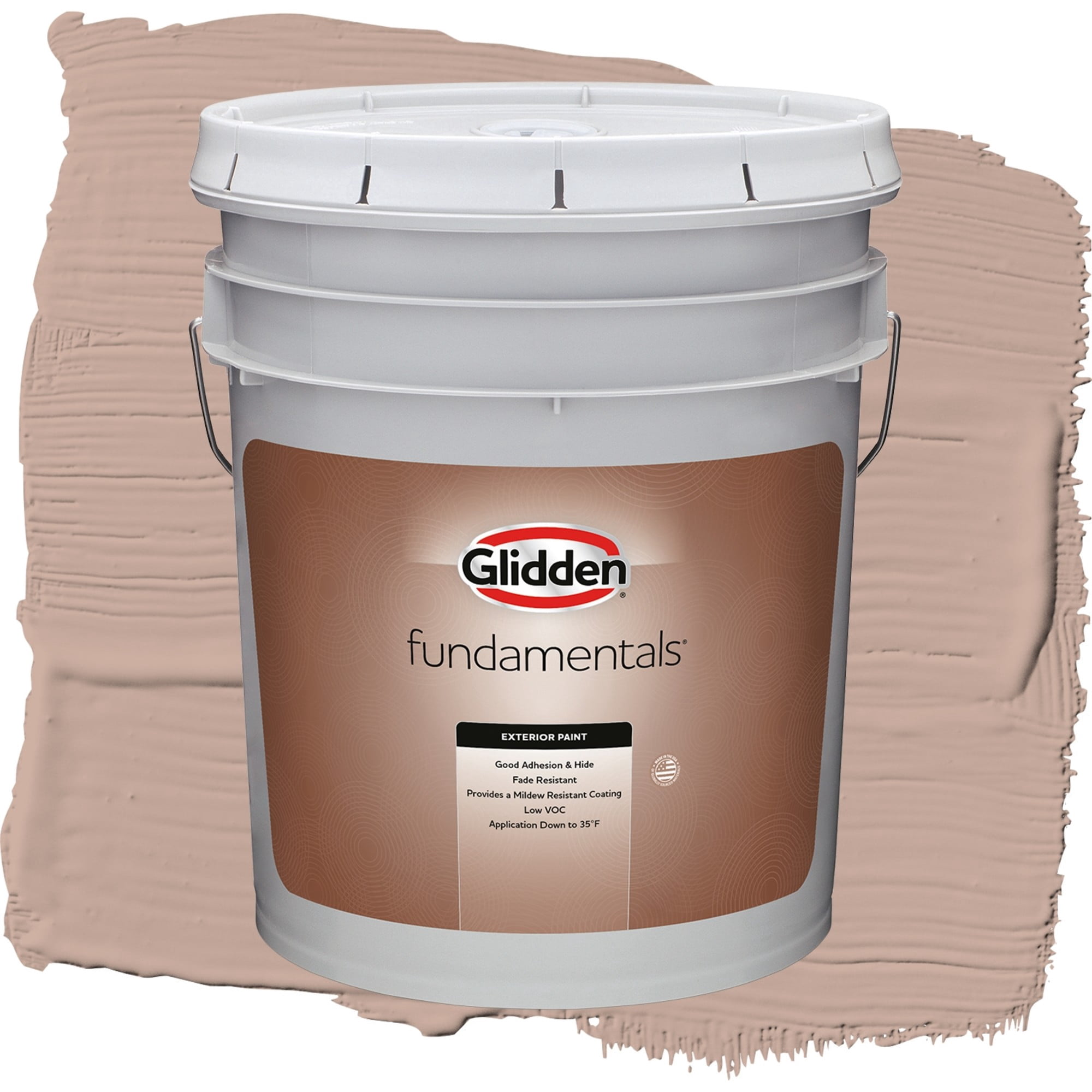Glidden Fundamentals Taupe Tapestry / Beige, Flat Exterior Paint, 5 Gallon