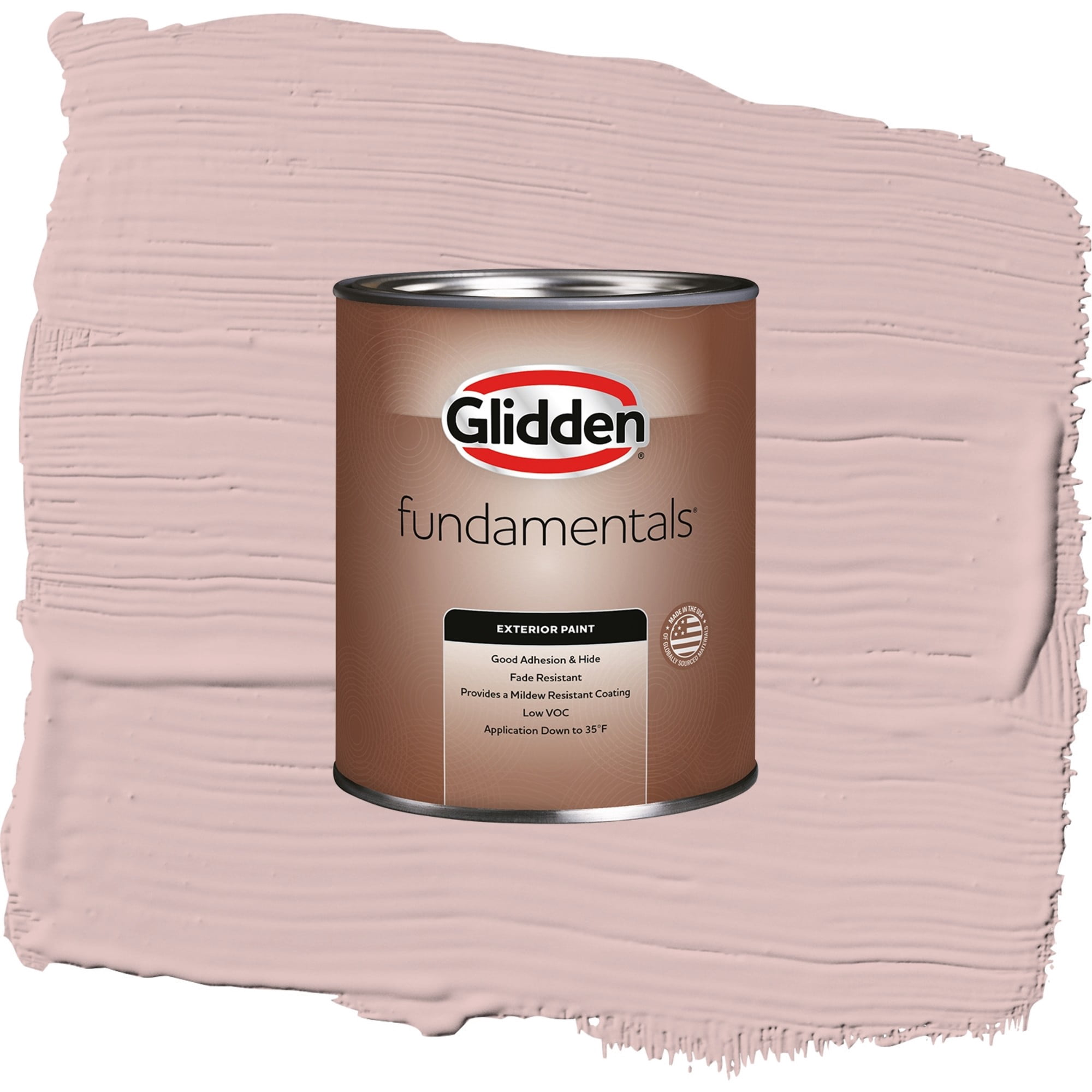 Glidden Fundamentals Tea Time / Pink, Semi-Gloss Exterior Paint, 1 Quart