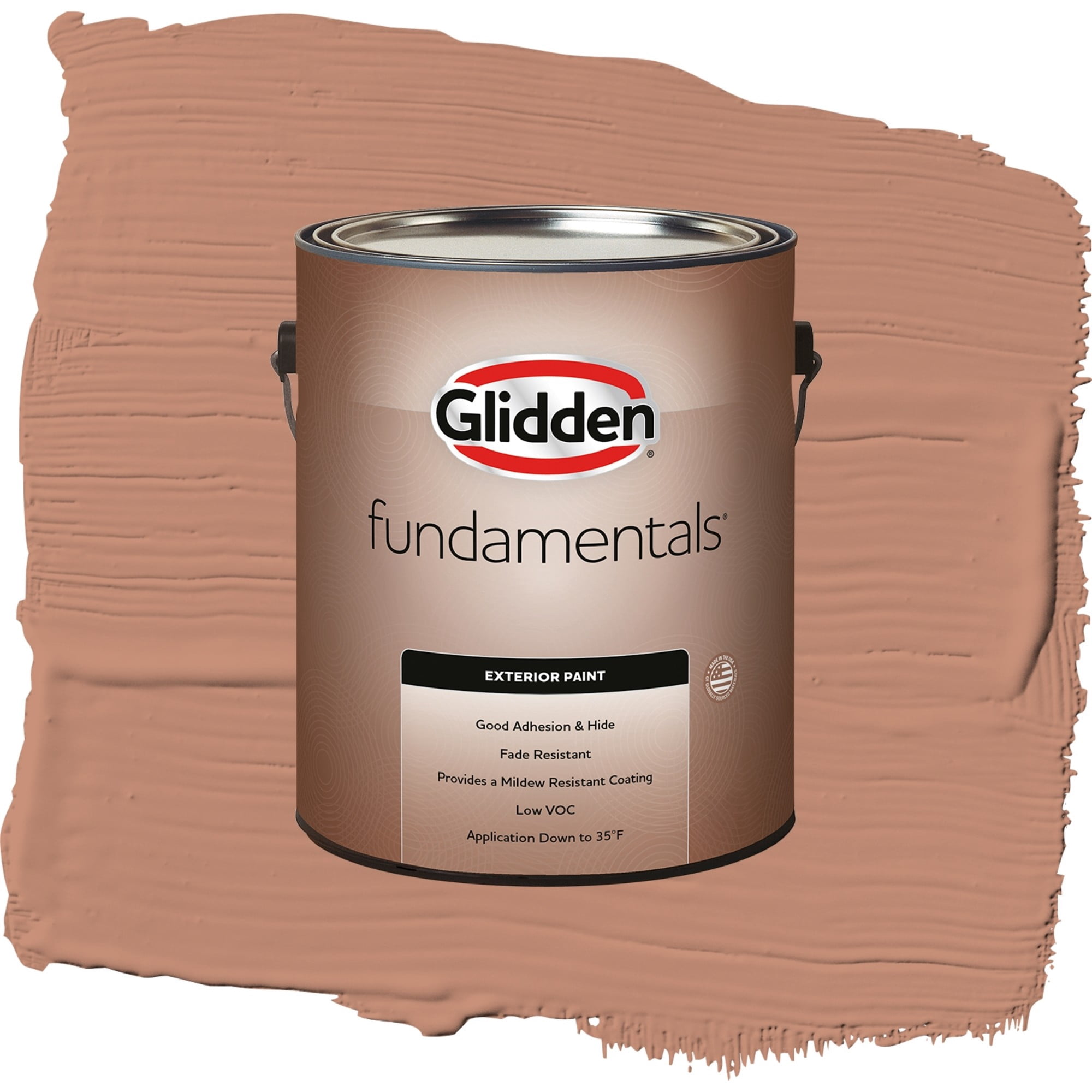 Glidden Fundamentals Terrazzo Tan / Orange, Flat Exterior Paint, 1 Gallon