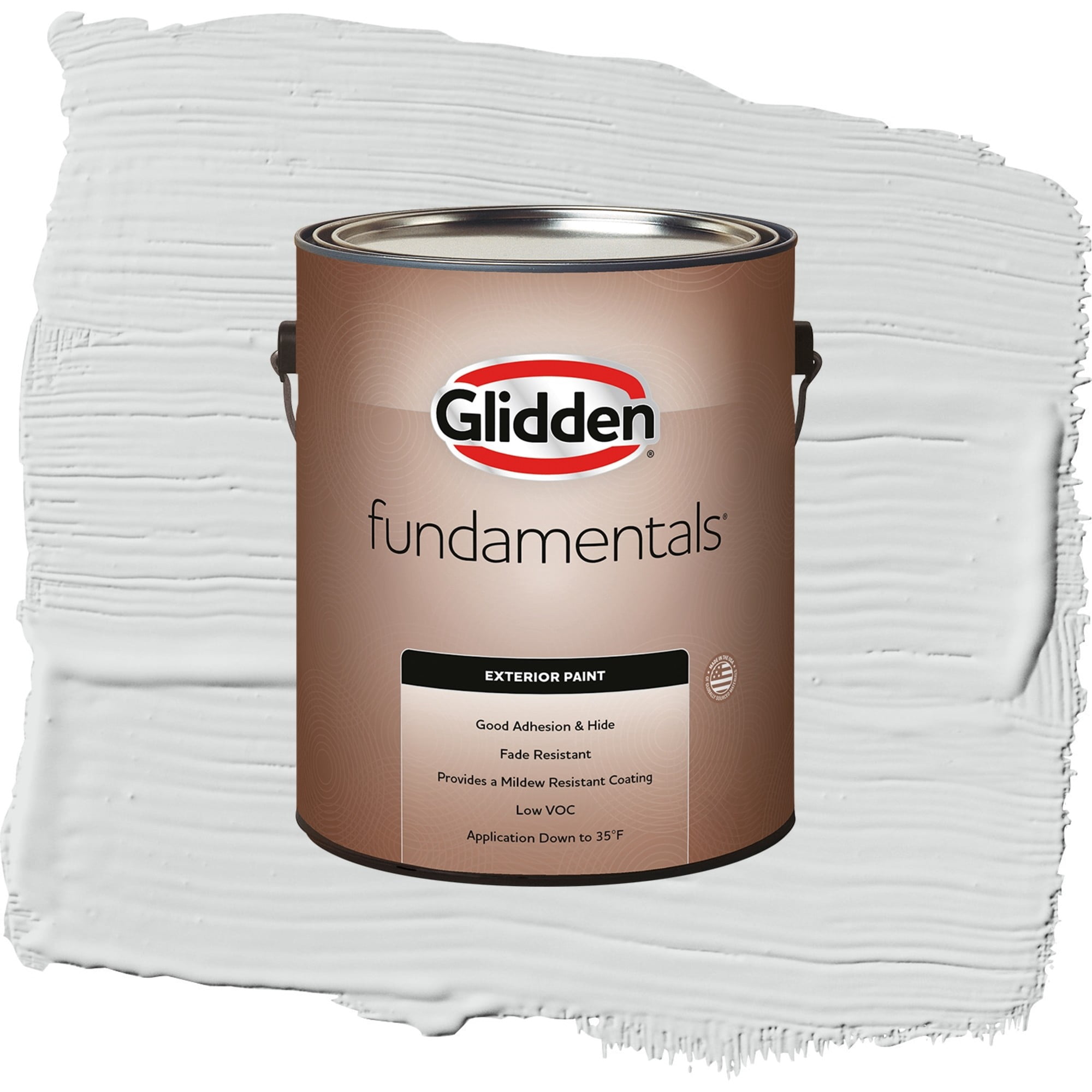 Glidden Fundamentals Thin Ice / Gray, Flat Exterior Paint, 1 Gallon
