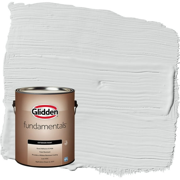 Glidden Fundamentals Thin Ice / Gray Flat Exterior Paint, 1 Gallon
