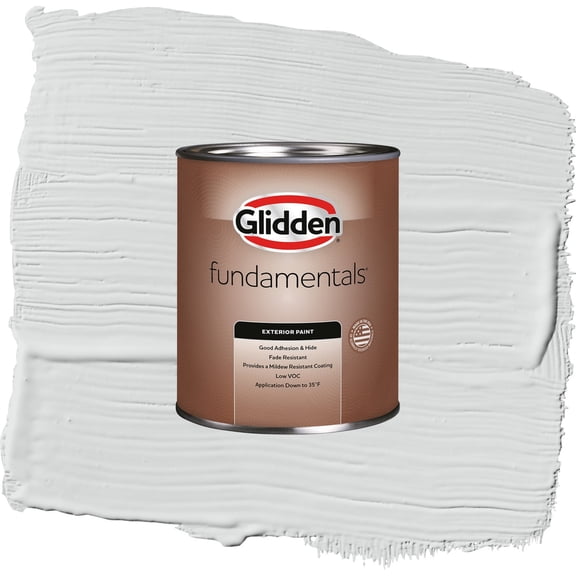 Glidden Fundamentals Thin Ice / Gray, Satin Exterior Paint, 1 Quart