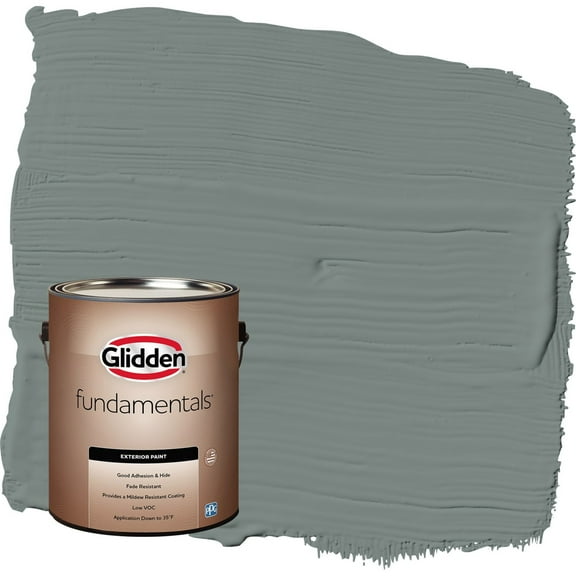 Glidden Fundamentals Thunderbolt / Gray Flat Exterior Paint, 1 Gallon