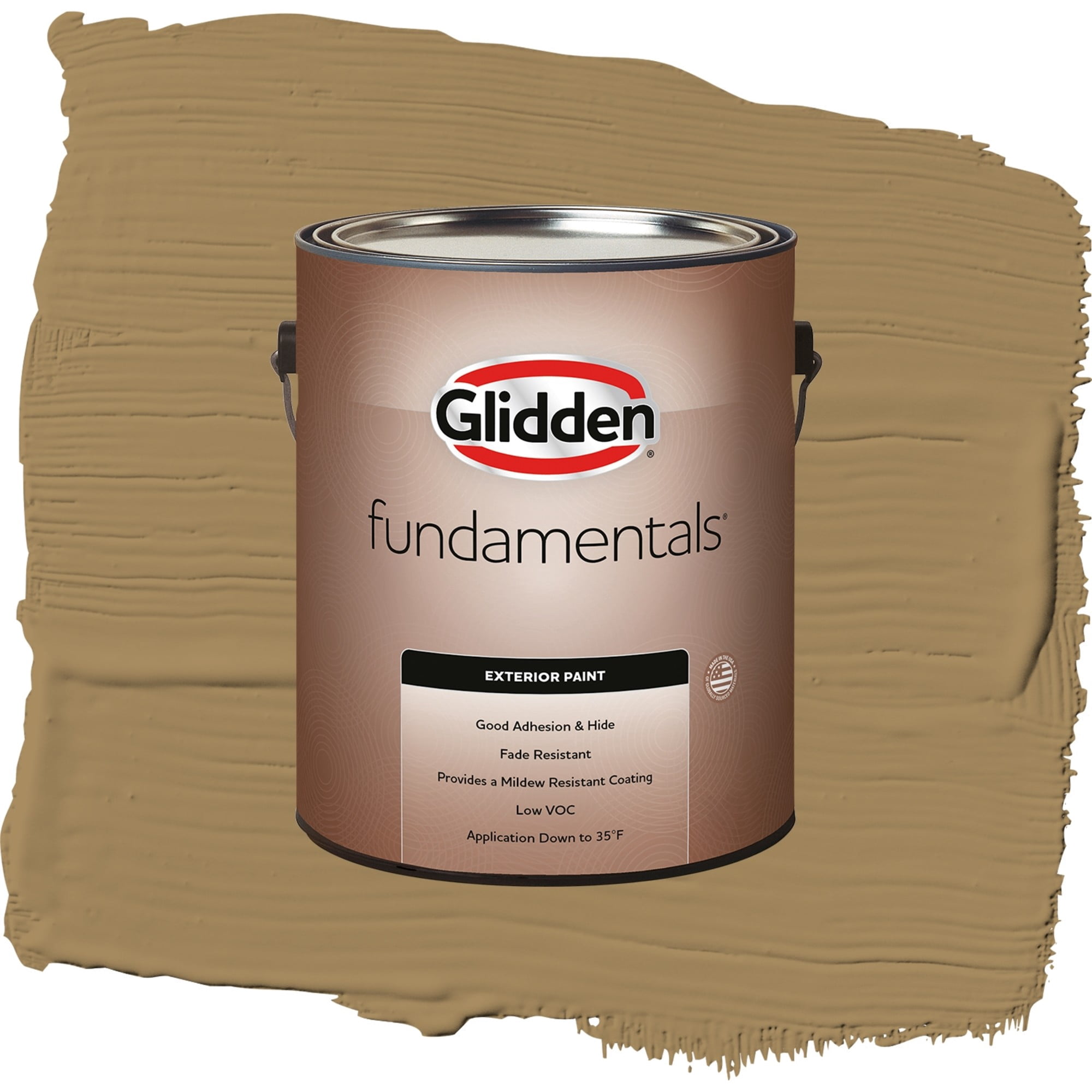 Glidden Fundamentals Timber Beam / Brown, Semi-Gloss Exterior Paint, 1 Gallon