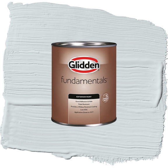 Glidden Fundamentals Tinsel / Gray, Flat Exterior Paint, 1 Quart
