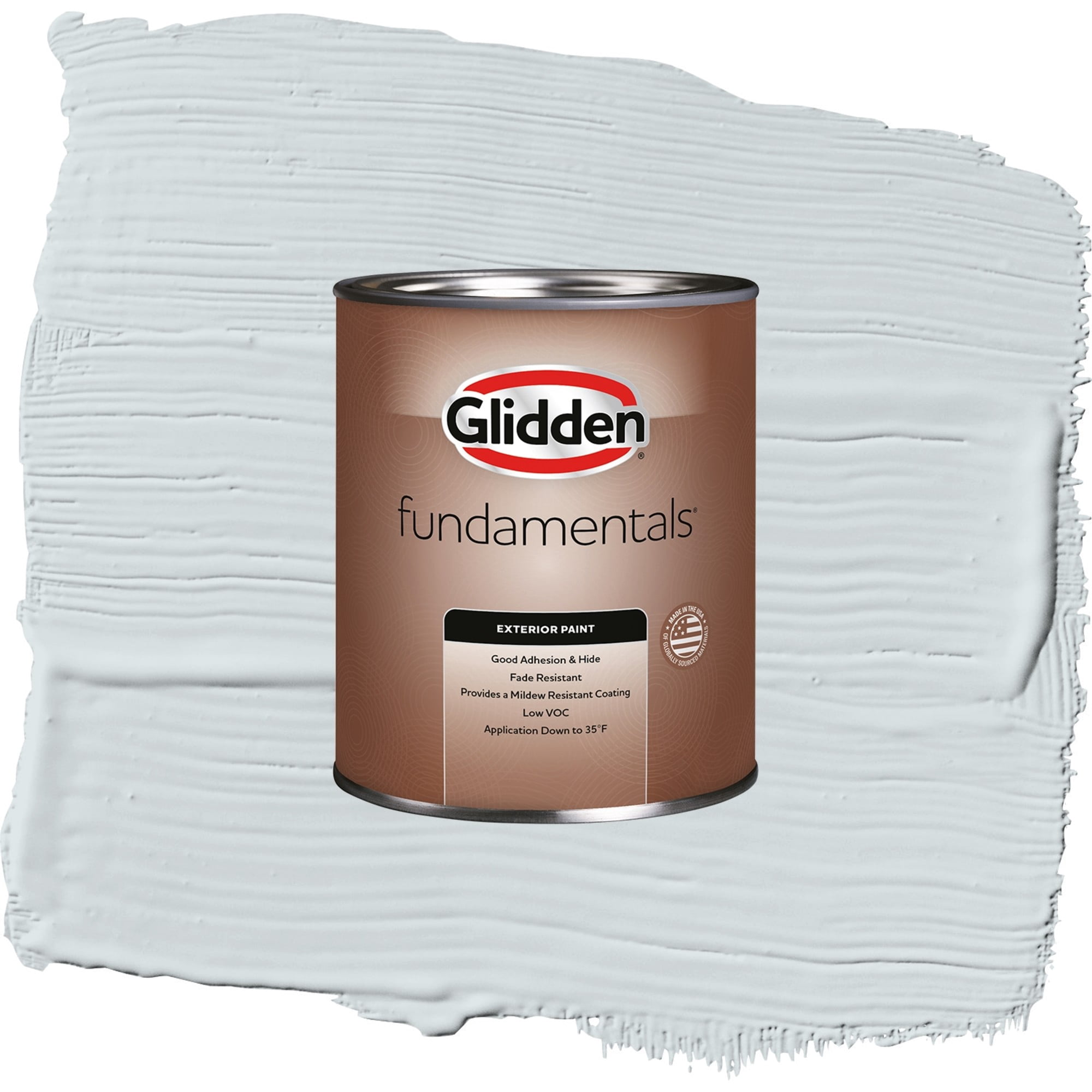 Glidden Fundamentals Tinsel / Gray, Satin Exterior Paint, 1 Quart