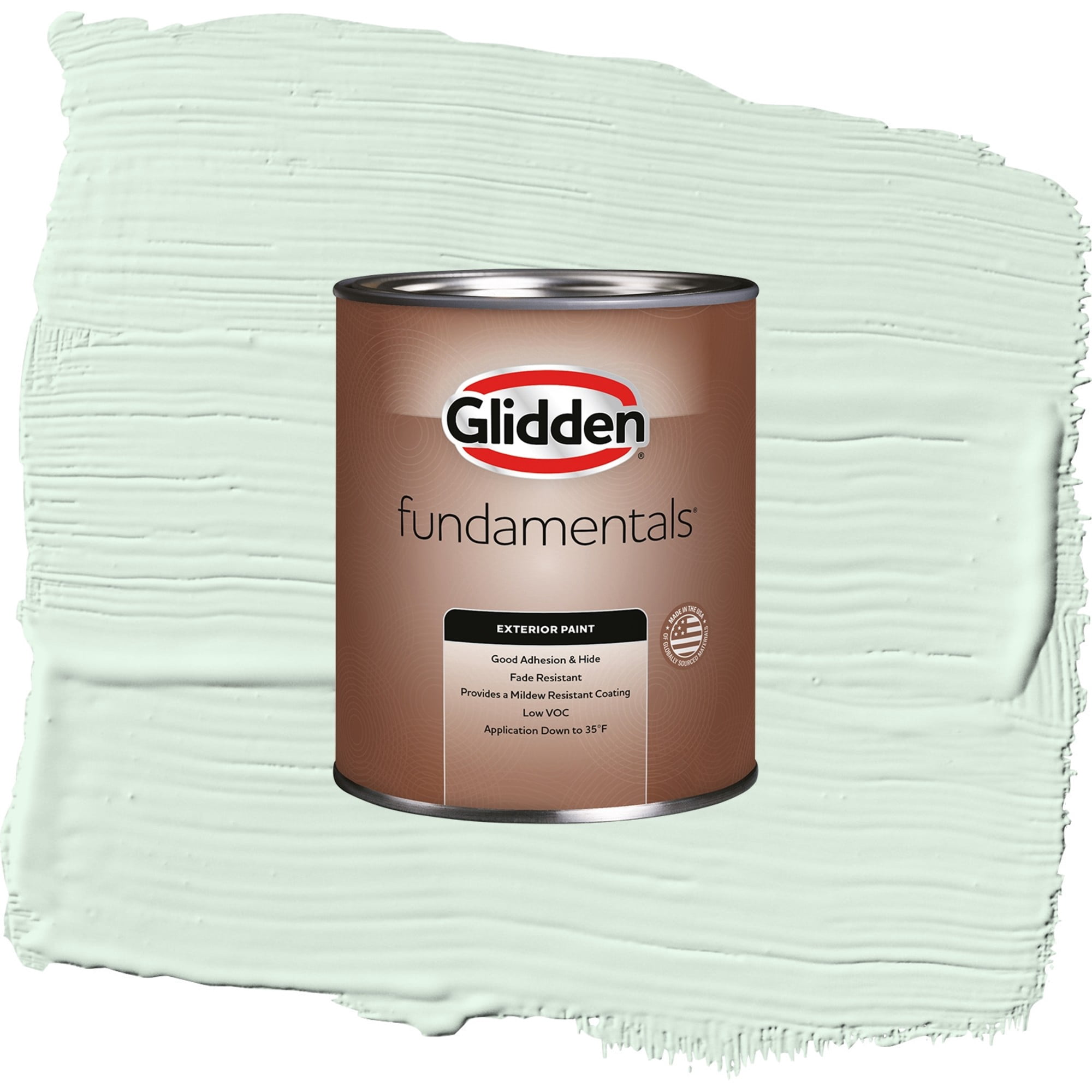 Glidden Fundamentals Tint of Green / Green, Satin Exterior Paint, 1 Quart