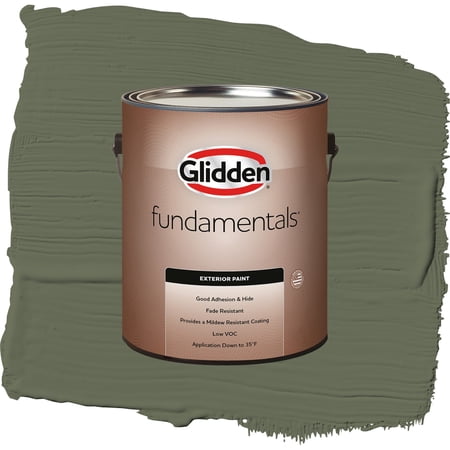 Glidden Fundamentals All About Olive Flat Exterior Paint and Primer, 1 Gallon