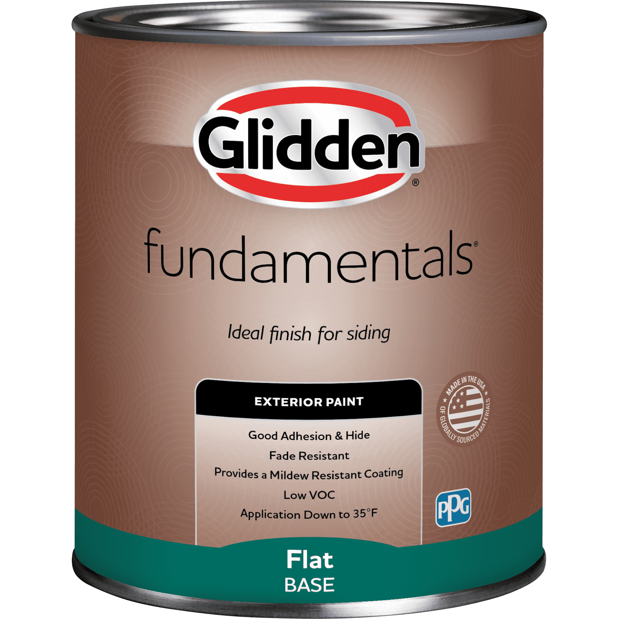 Glidden Fundamentals Exterior Paint Tintable Base / , Flat, 1 Quart