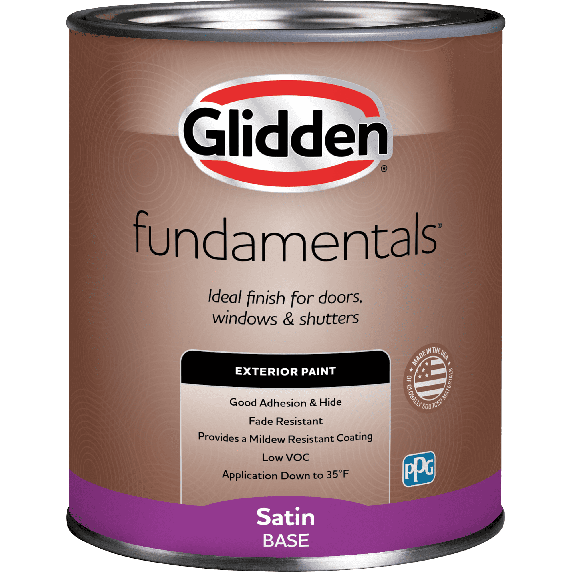 Glidden Fundamentals Exterior Paint Tintable Base / , Satin, 1 Quart