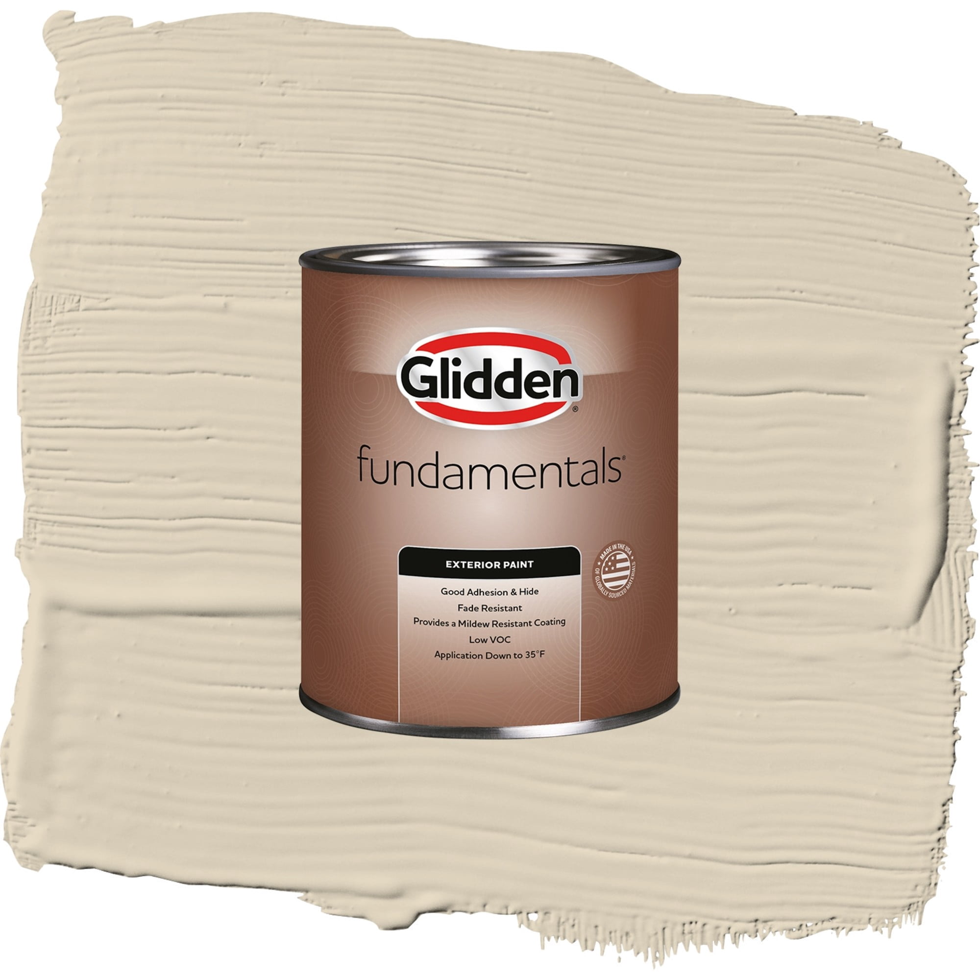 Glidden Fundamentals Toasted Almond Flat Exterior Paint and Primer, 1 Quart