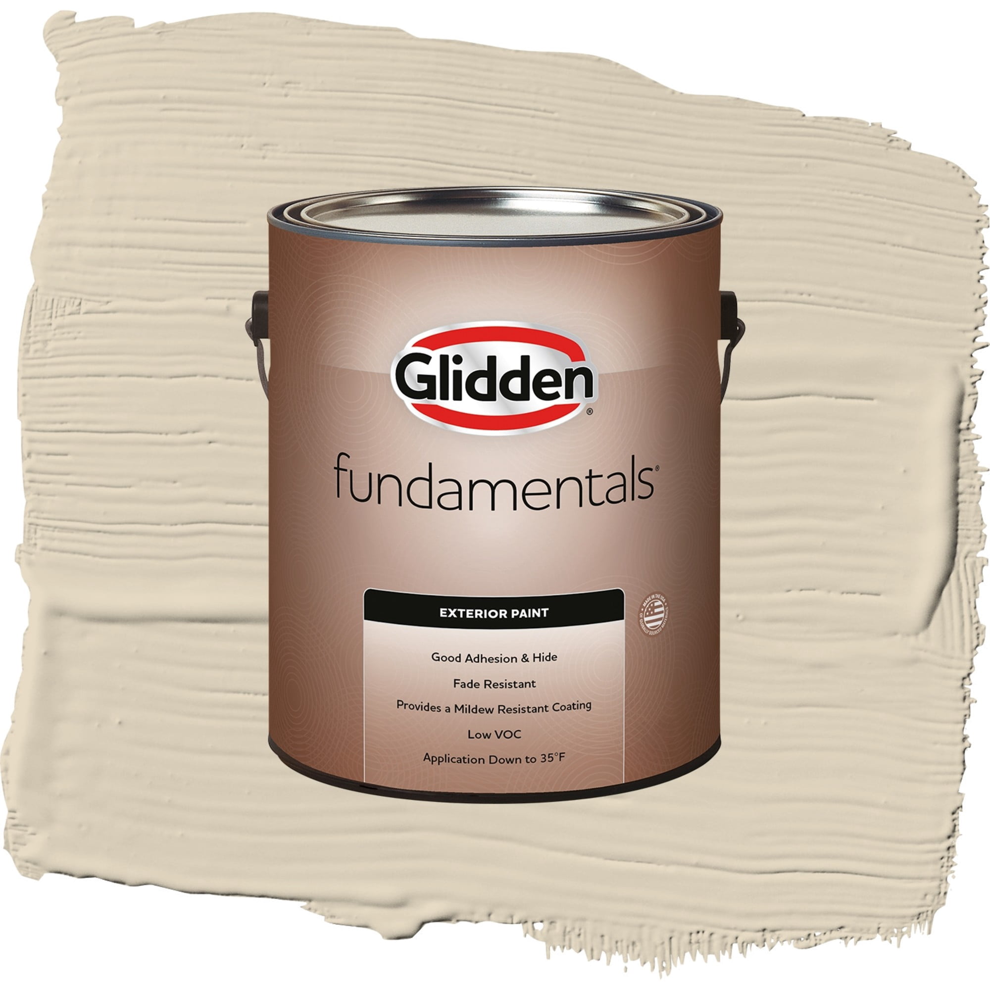 Glidden Fundamentals Toasted Almond / Beige, Satin Exterior Paint, 1 Gallon
