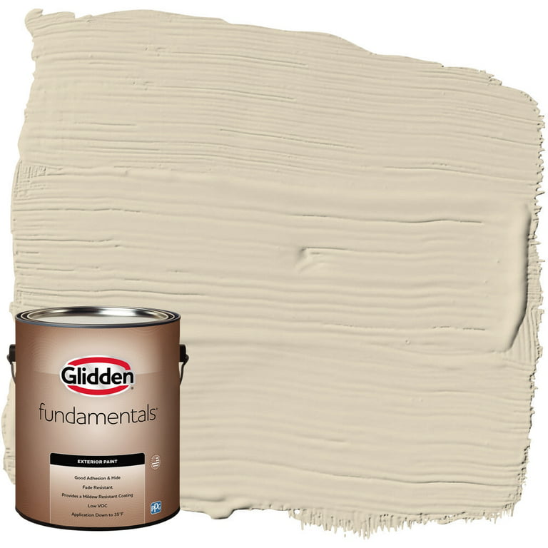 Glidden Fundamentals Exterior Paint Toasted Almond / Beige, Satin, 1 Gallon  